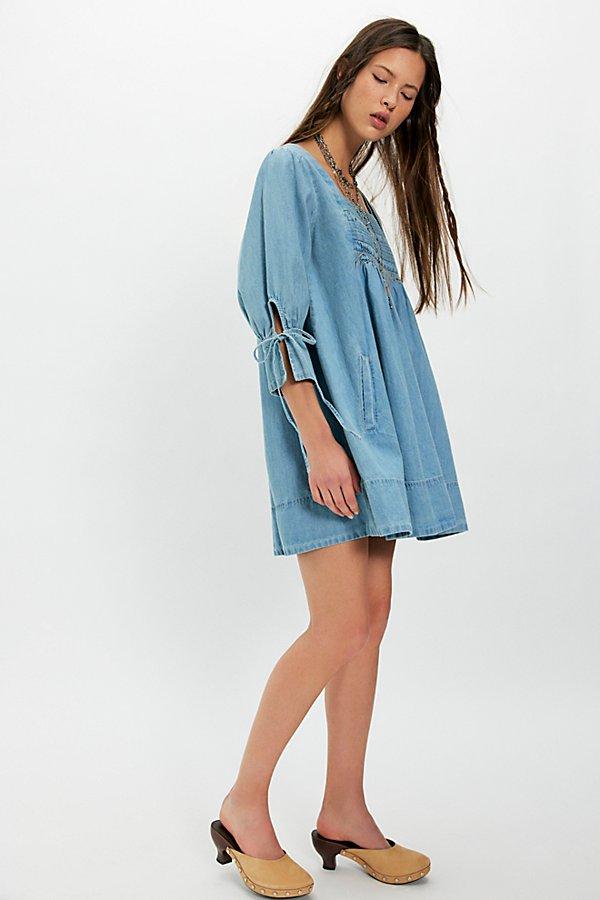 Free People Sonora Denim Mini Dress in Blue | Lyst