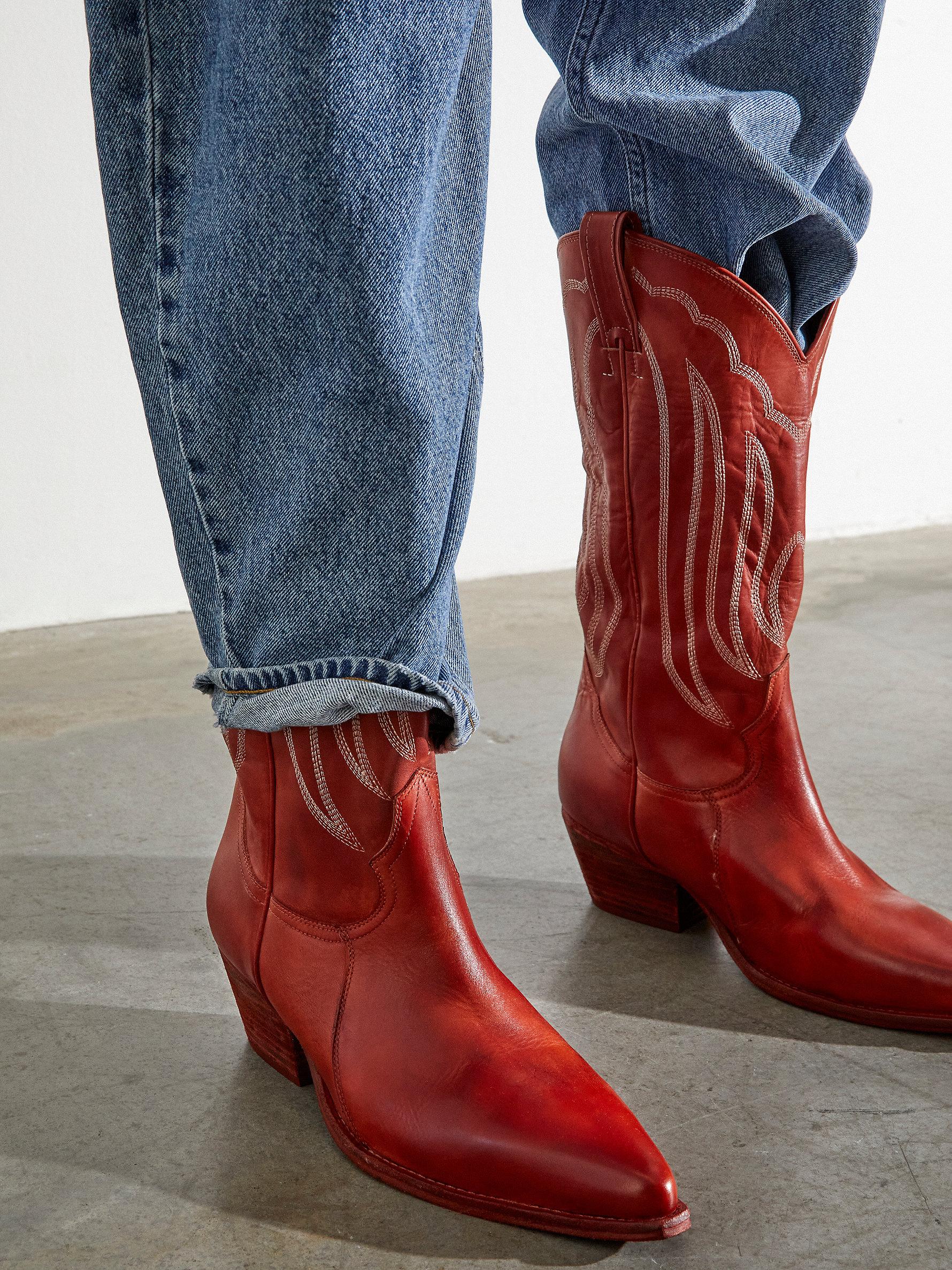 Free People Ainsley Mid Boots in Red | Lyst