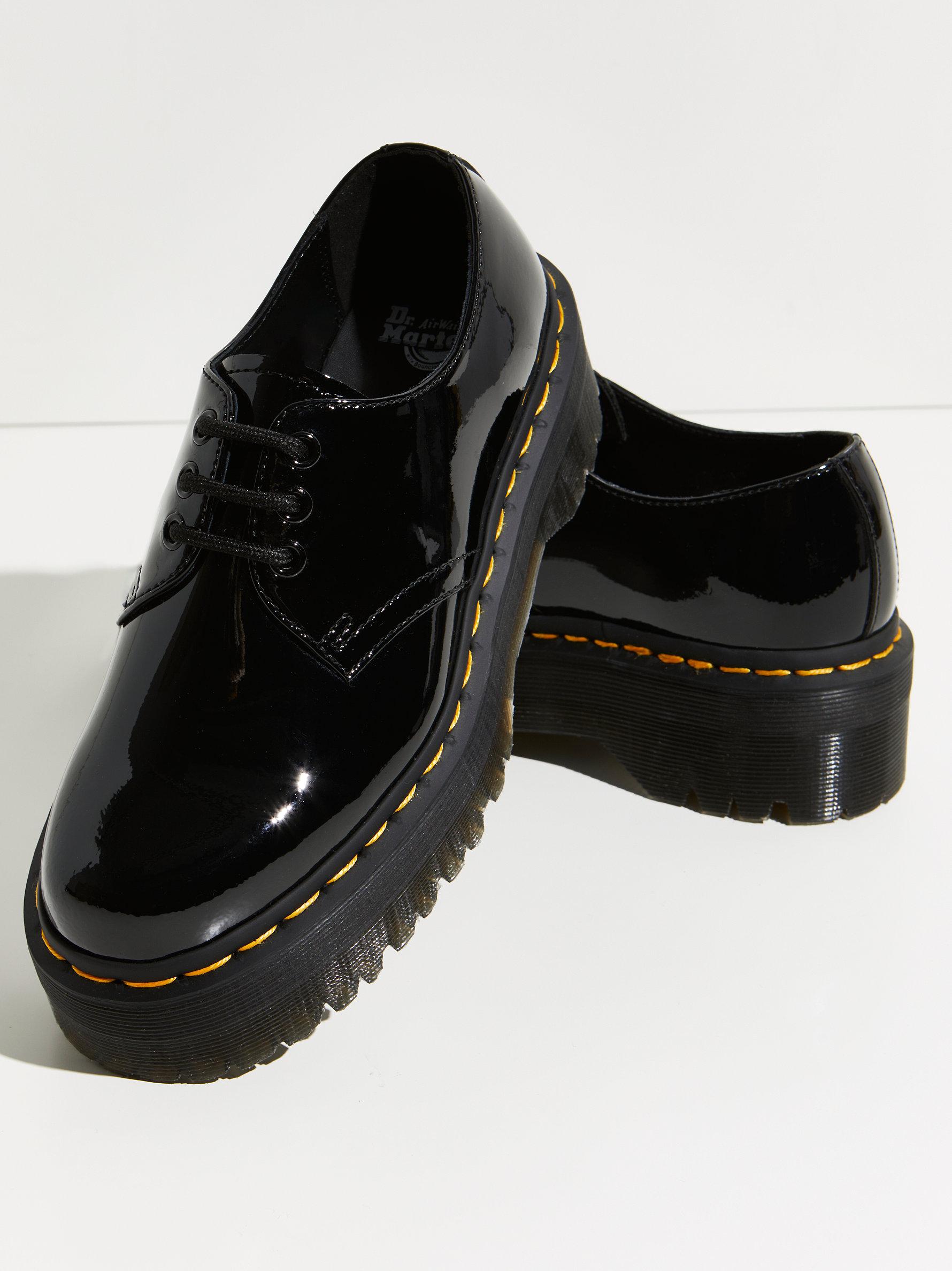 dr martens 1461 quad platform black shoes