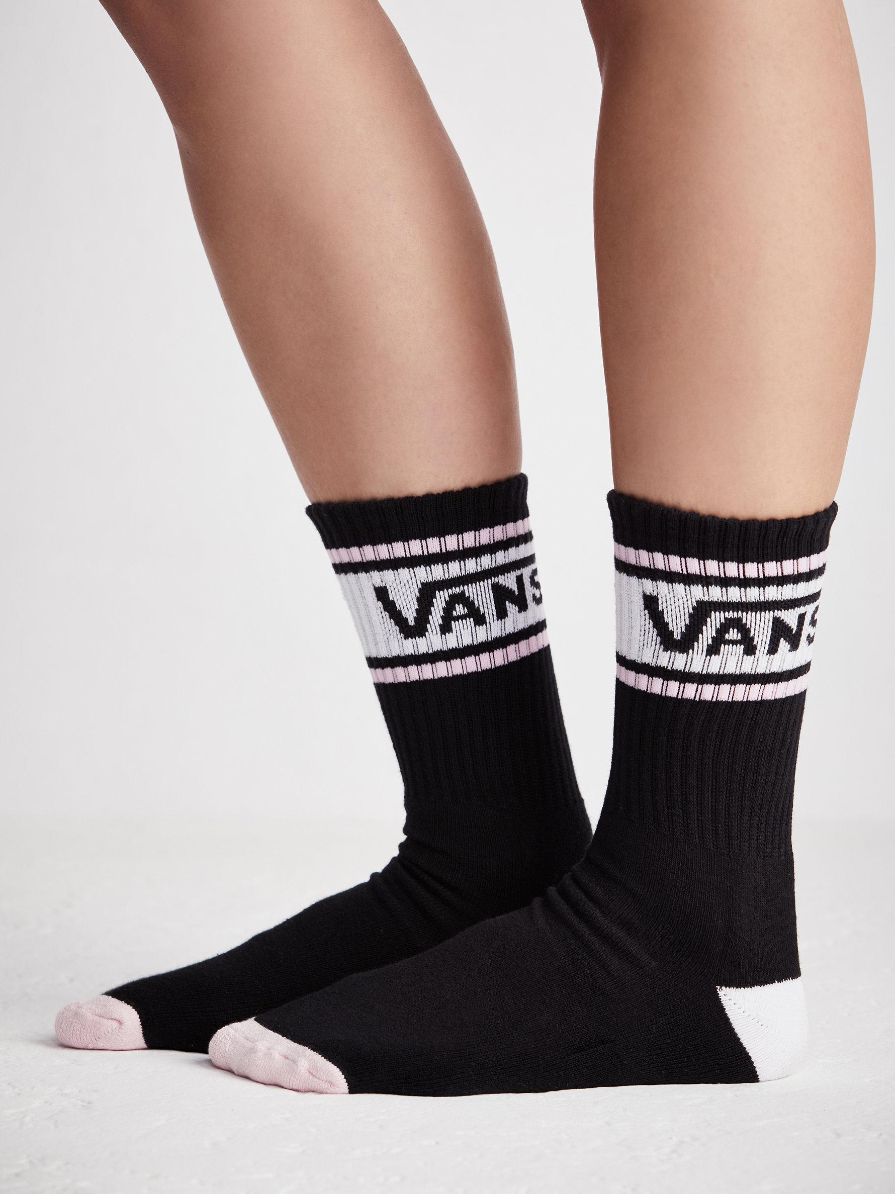 Free People Cotton Vans Girl Gang Sock in Black / Pink (Black) - Lyst