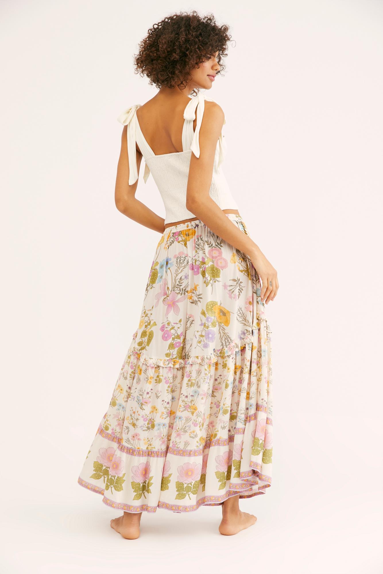 spell wild bloom maxi skirt