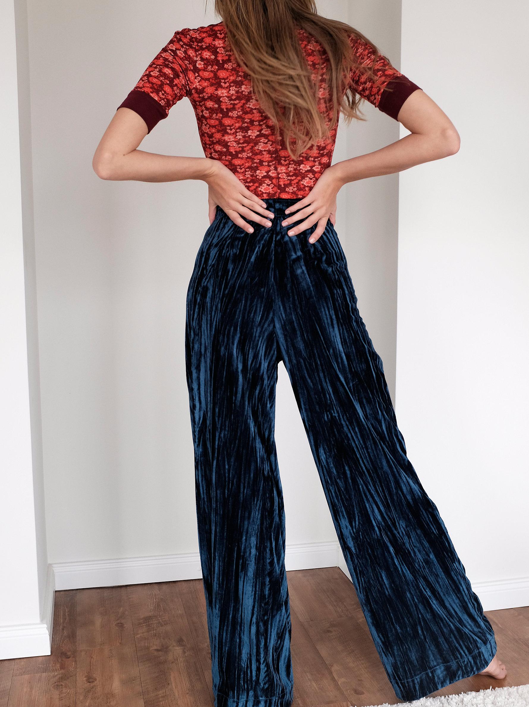 Free People Runaway Velvet Wide Leg 