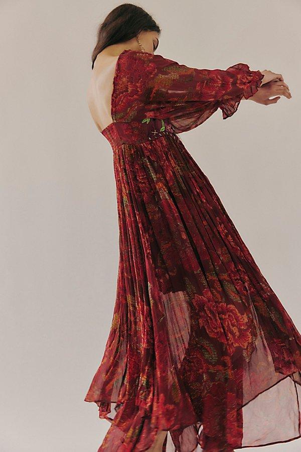 mermaid gown dress Chic Long Sleeve Red Mermaid Prom Dress With Lace Appliques