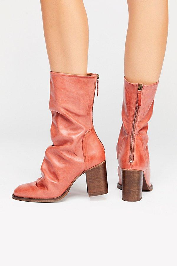 elle block heel boot bone