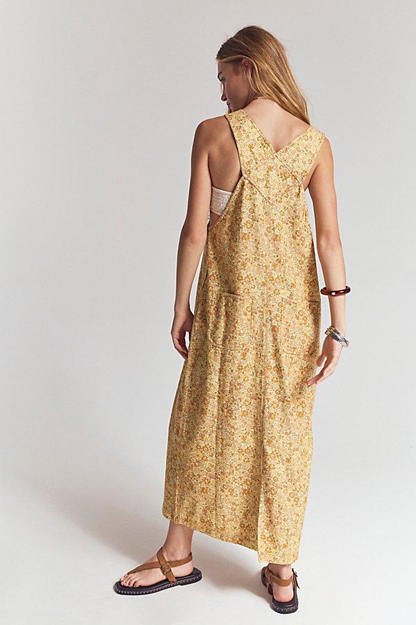 free people hanson apron midi dress Free People Hanson Apron Midi Dress - Chambray Combo