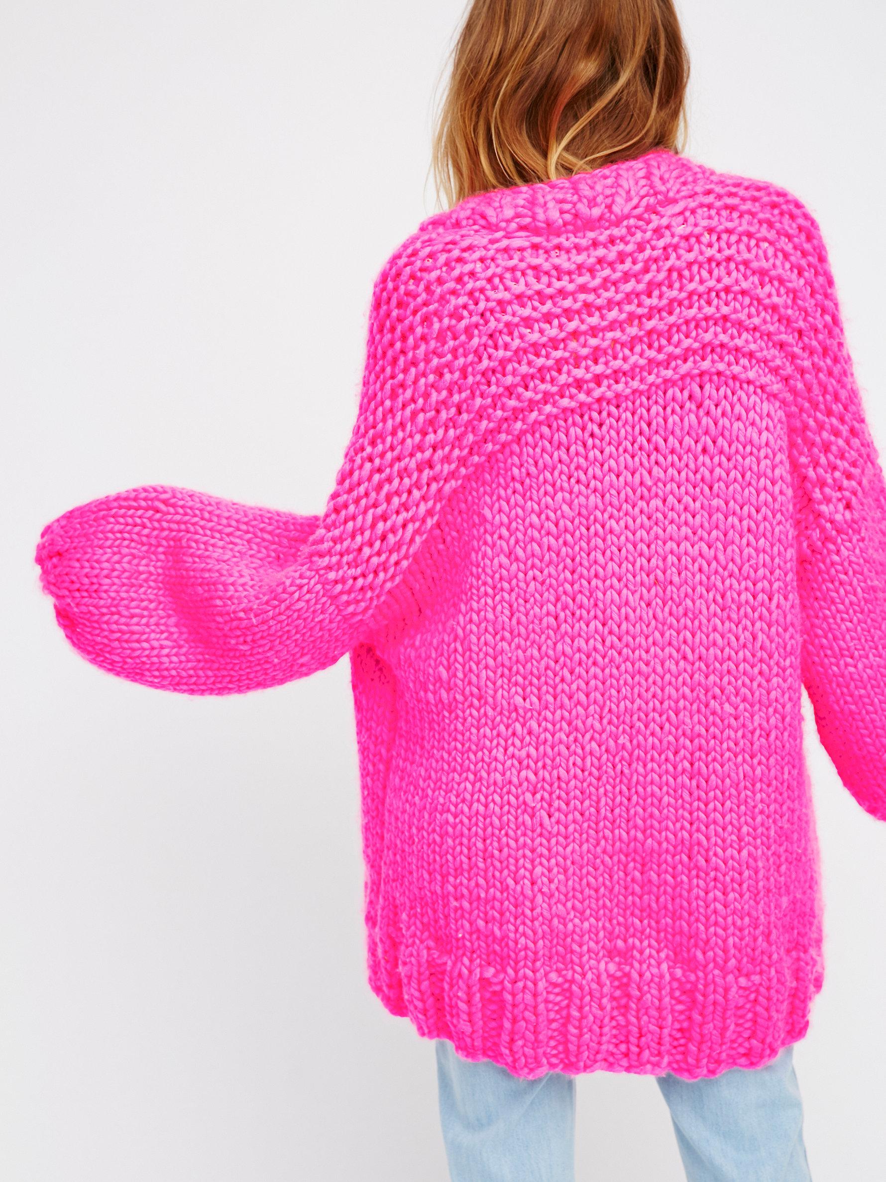 Free People Wool Her Cardigan in Pink | Lyst