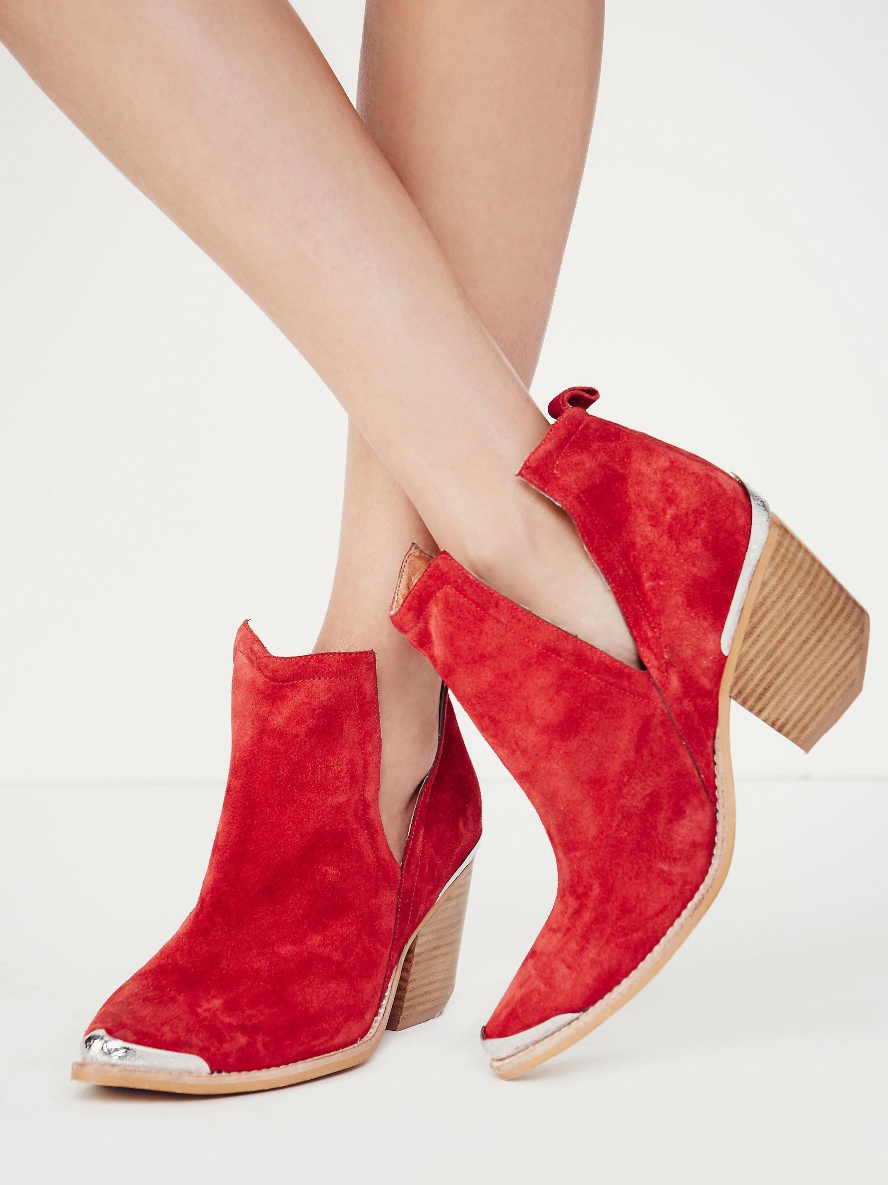 free people red booties