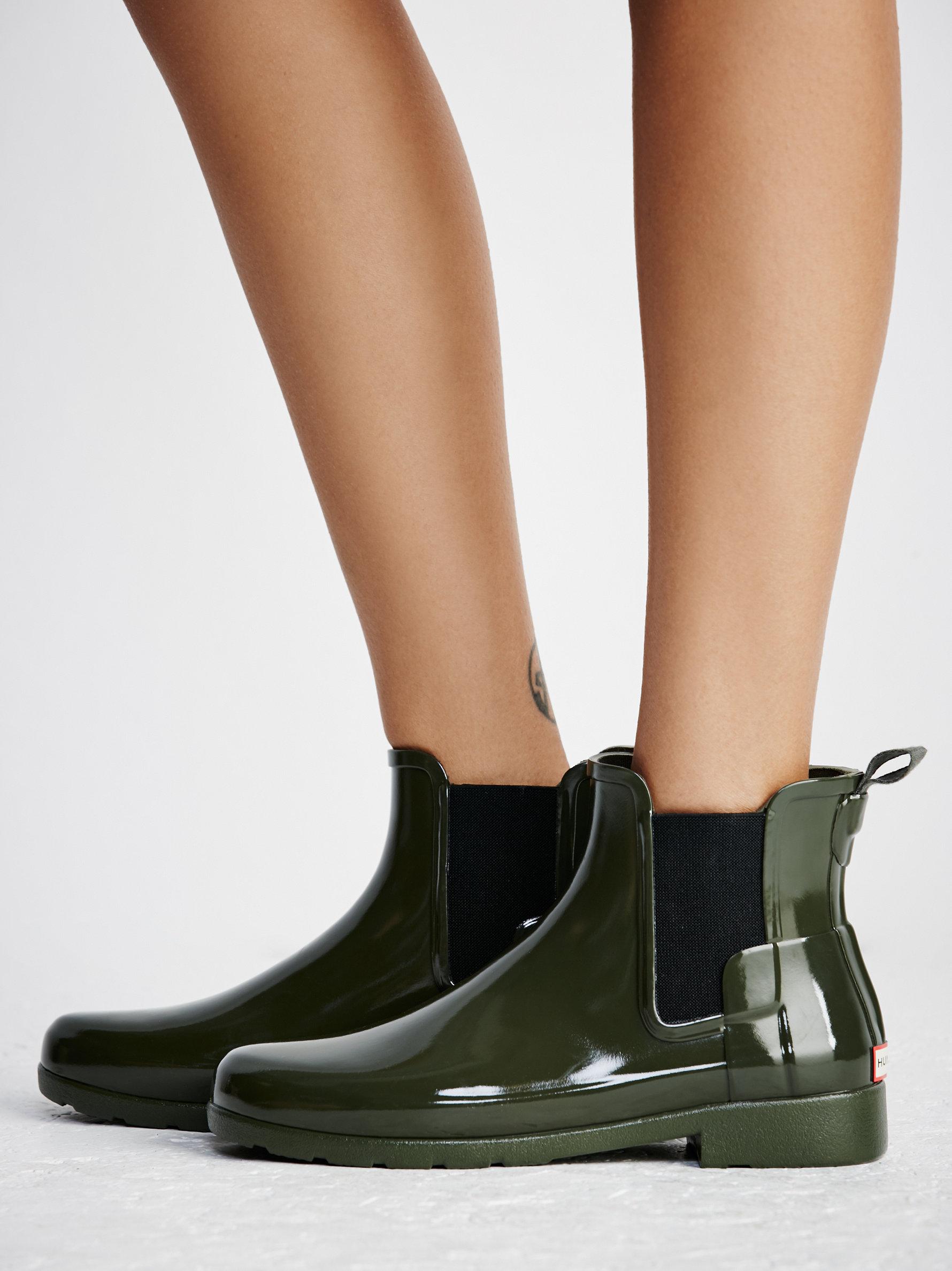 hunter chelsea boots dark olive