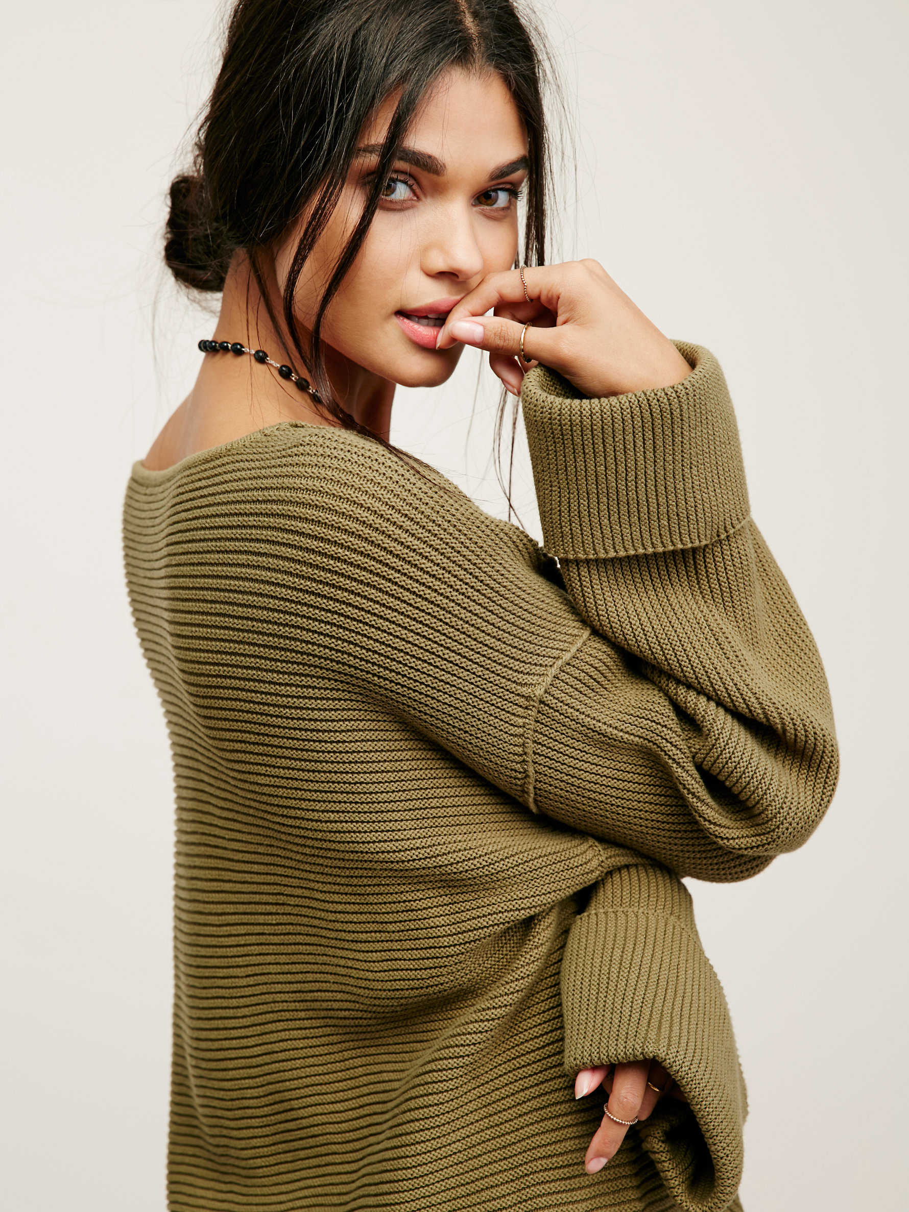 Free People La Brea V-neck Sweater in 