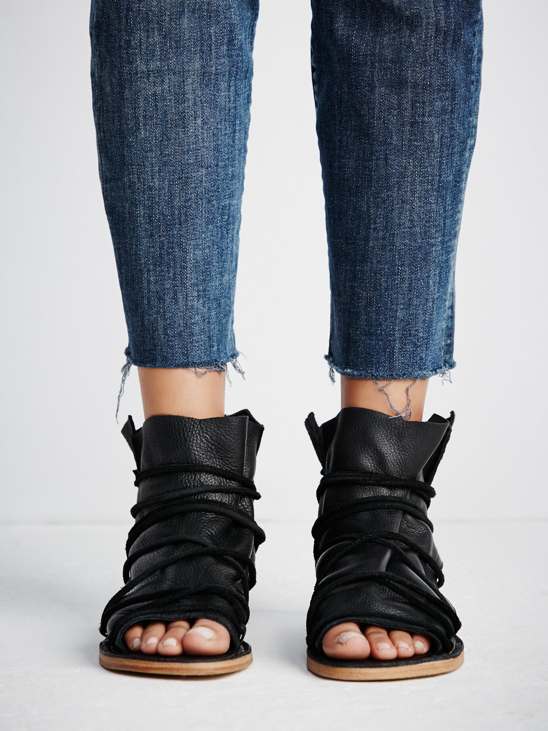 Free People Lavery Boot Sandal in Black | Lyst