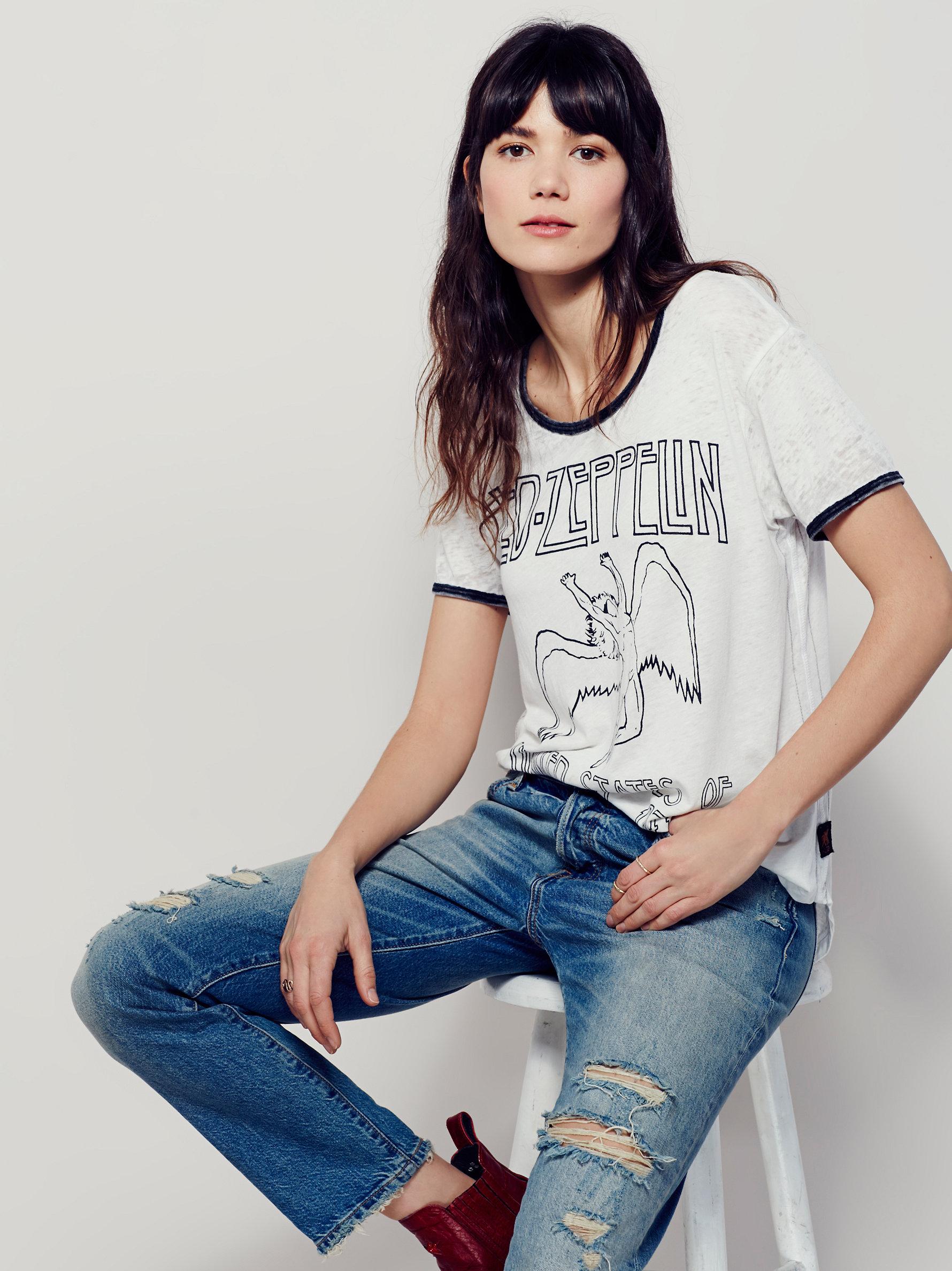white led zeppelin shirt