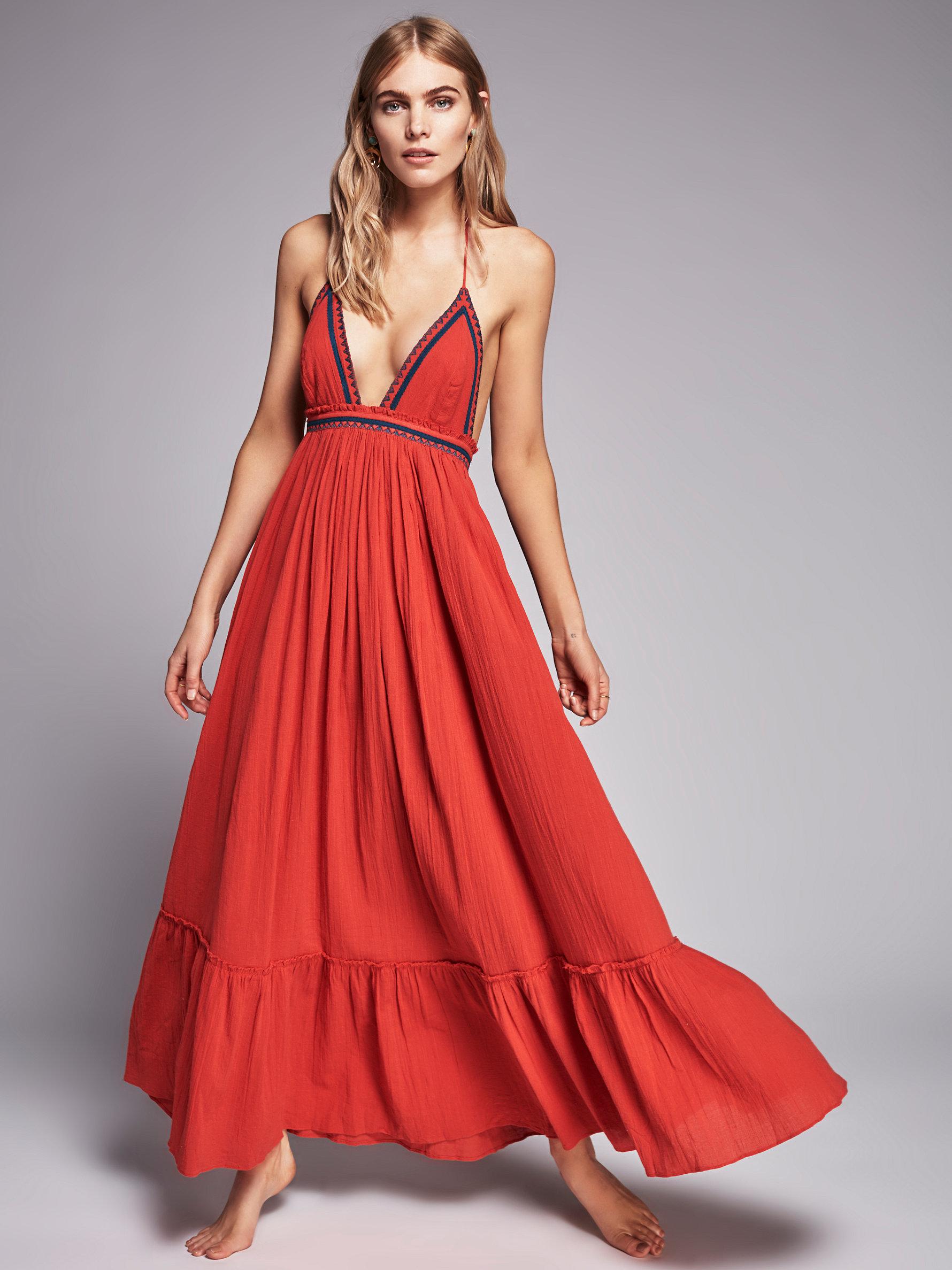 free people red dress