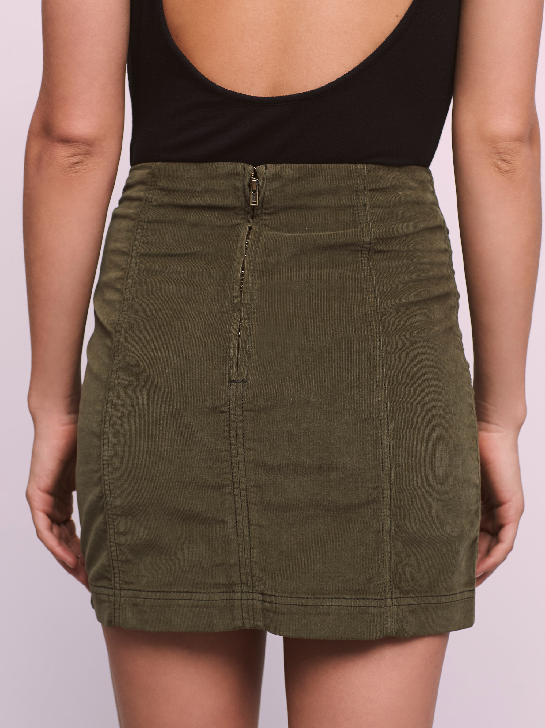 modern femme cord mini skirt