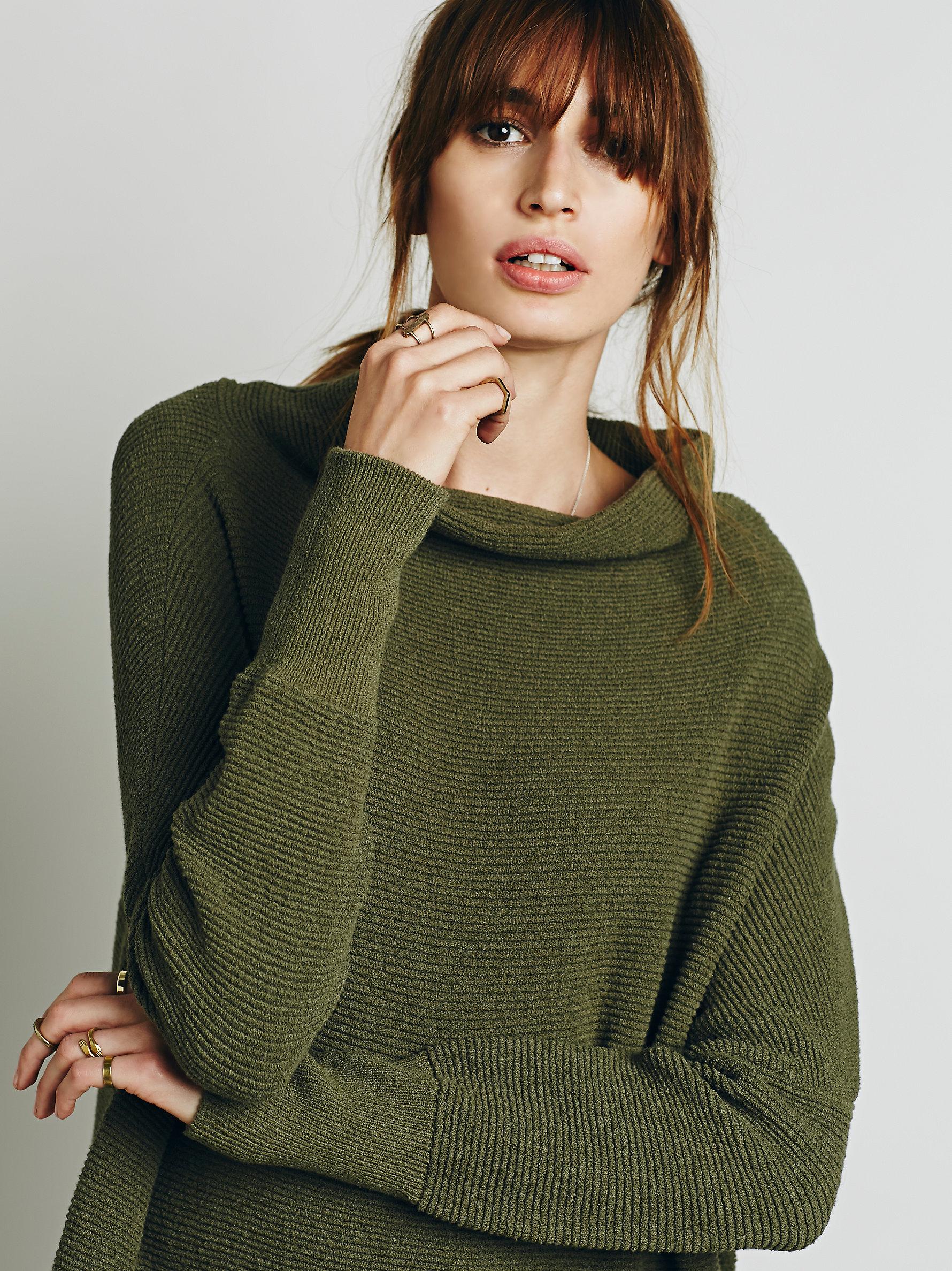 Free People Cotton Womens Ottoman Slouchy Tunic in Light Olive (Green ...