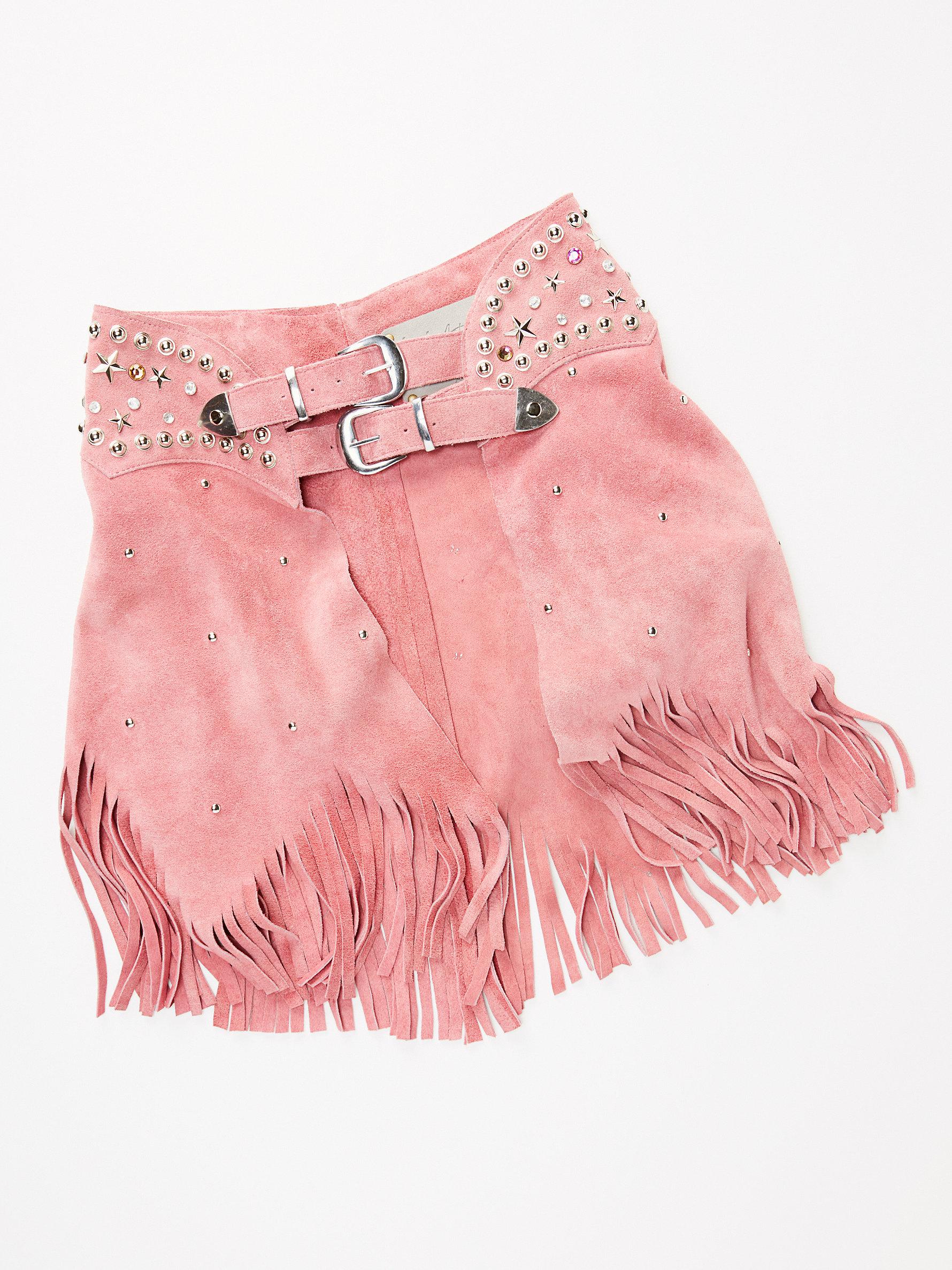 Free People Paris Texas Chaps Belt in Pink | Lyst