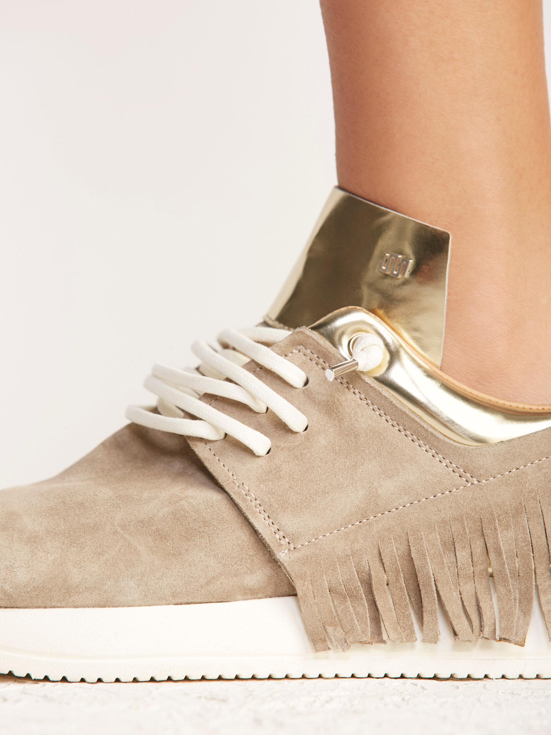 Free People Suede Ramapo Fringe Sneaker in Tan (Brown) Lyst
