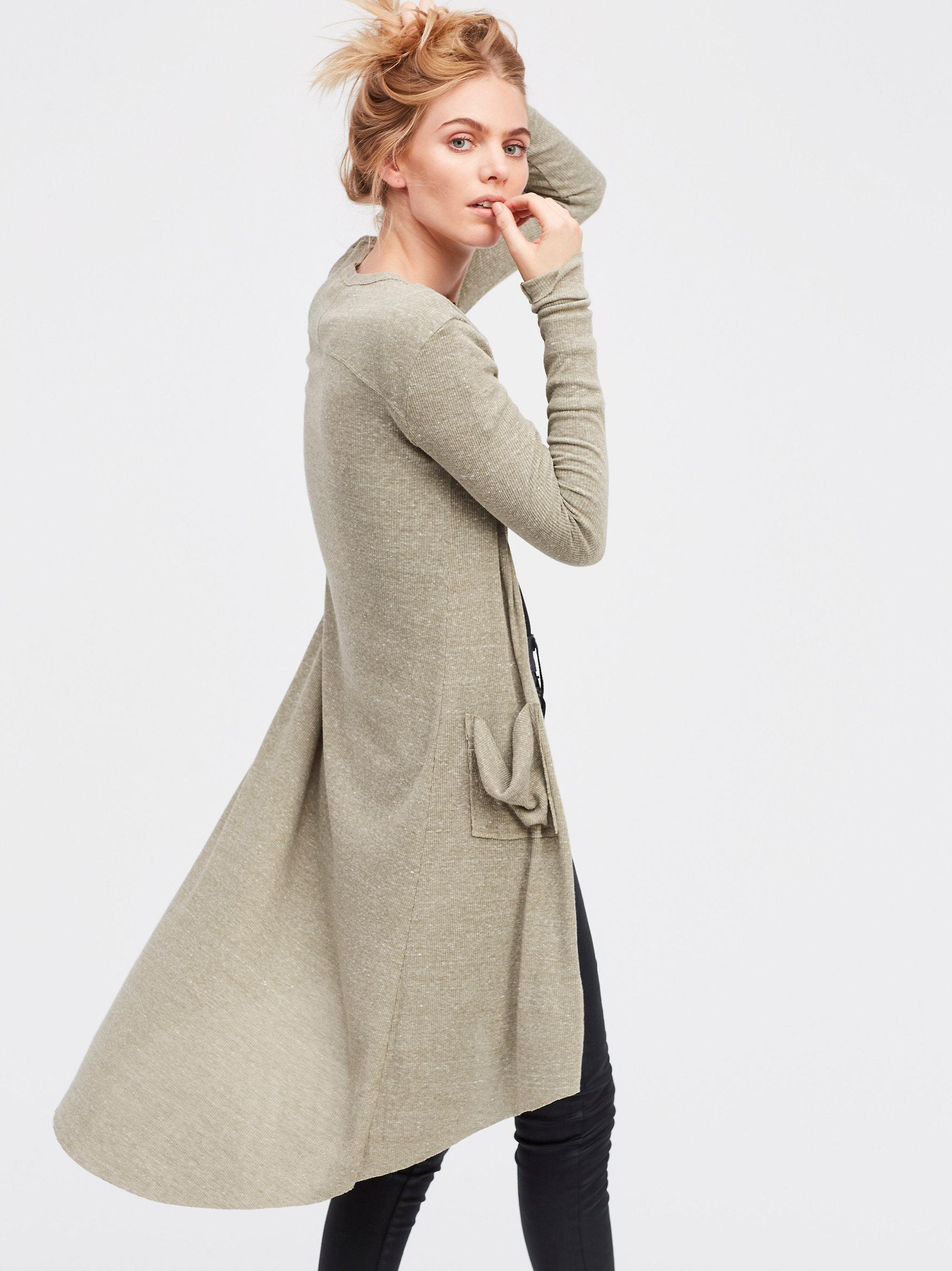 Cotton Ribbed Up Maxi Cardigan | Lyst
