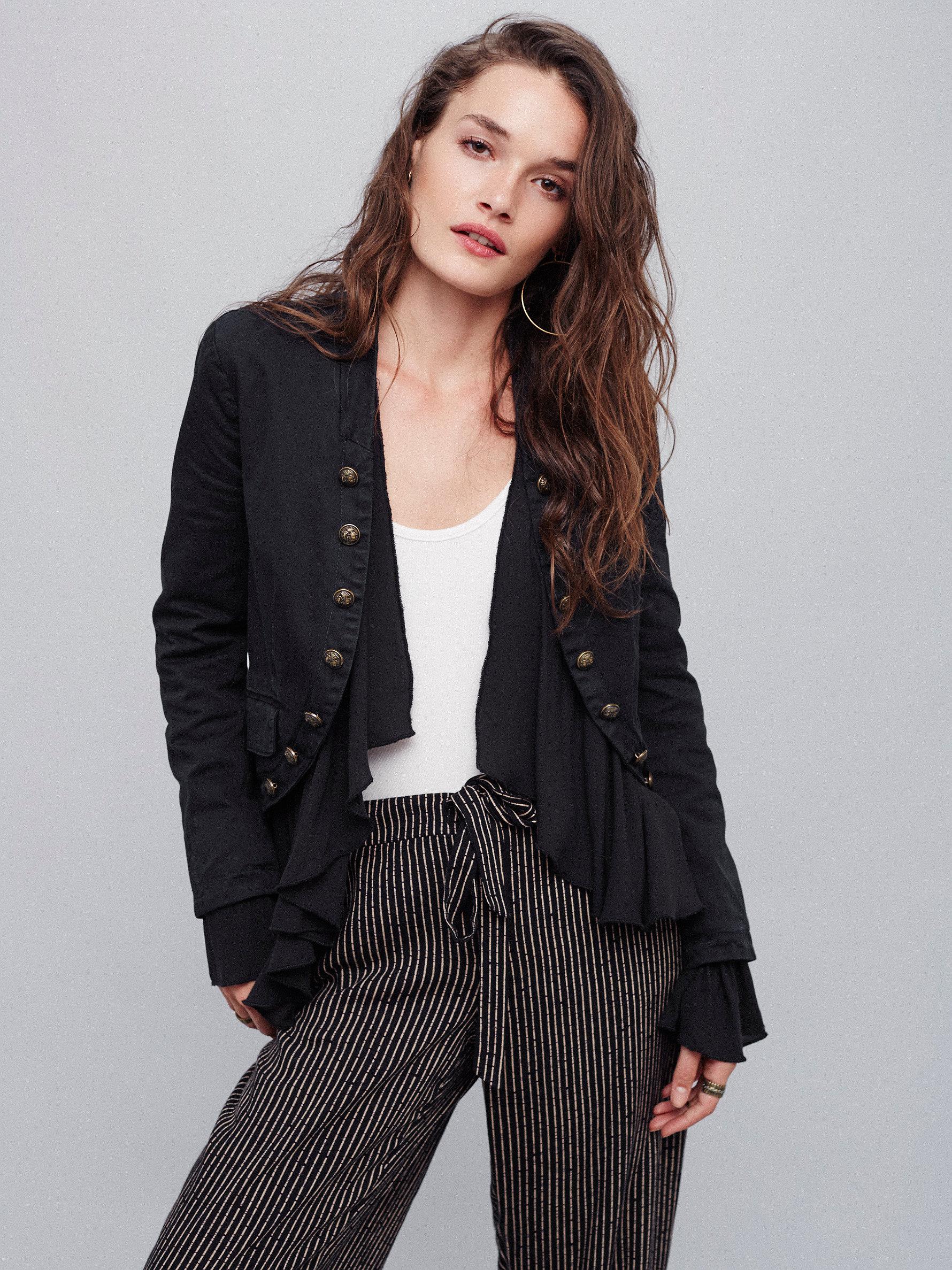 Romantic Ruffles Jacket in Black 