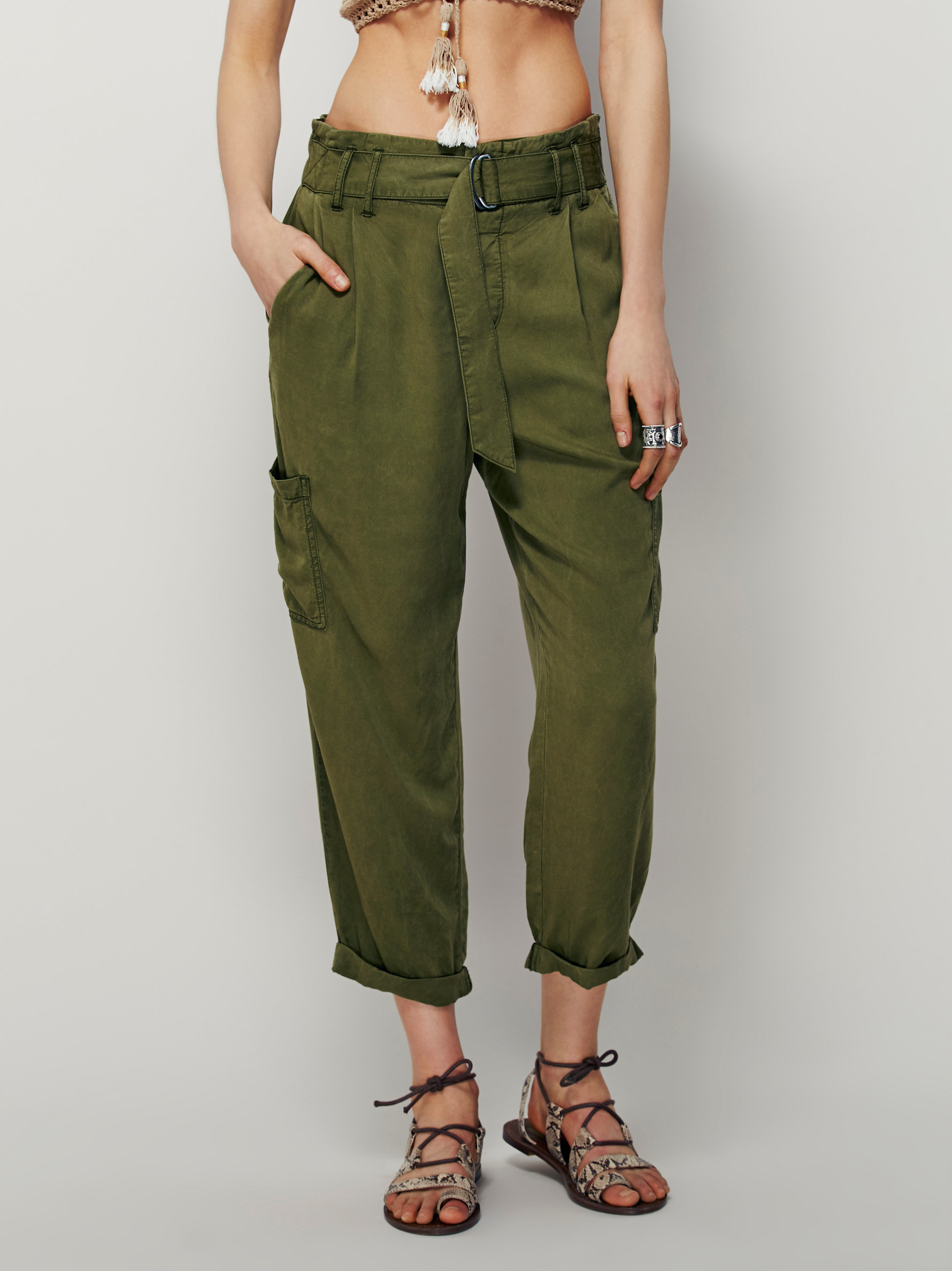 Free People Summer's Over Cargo Pants in Green