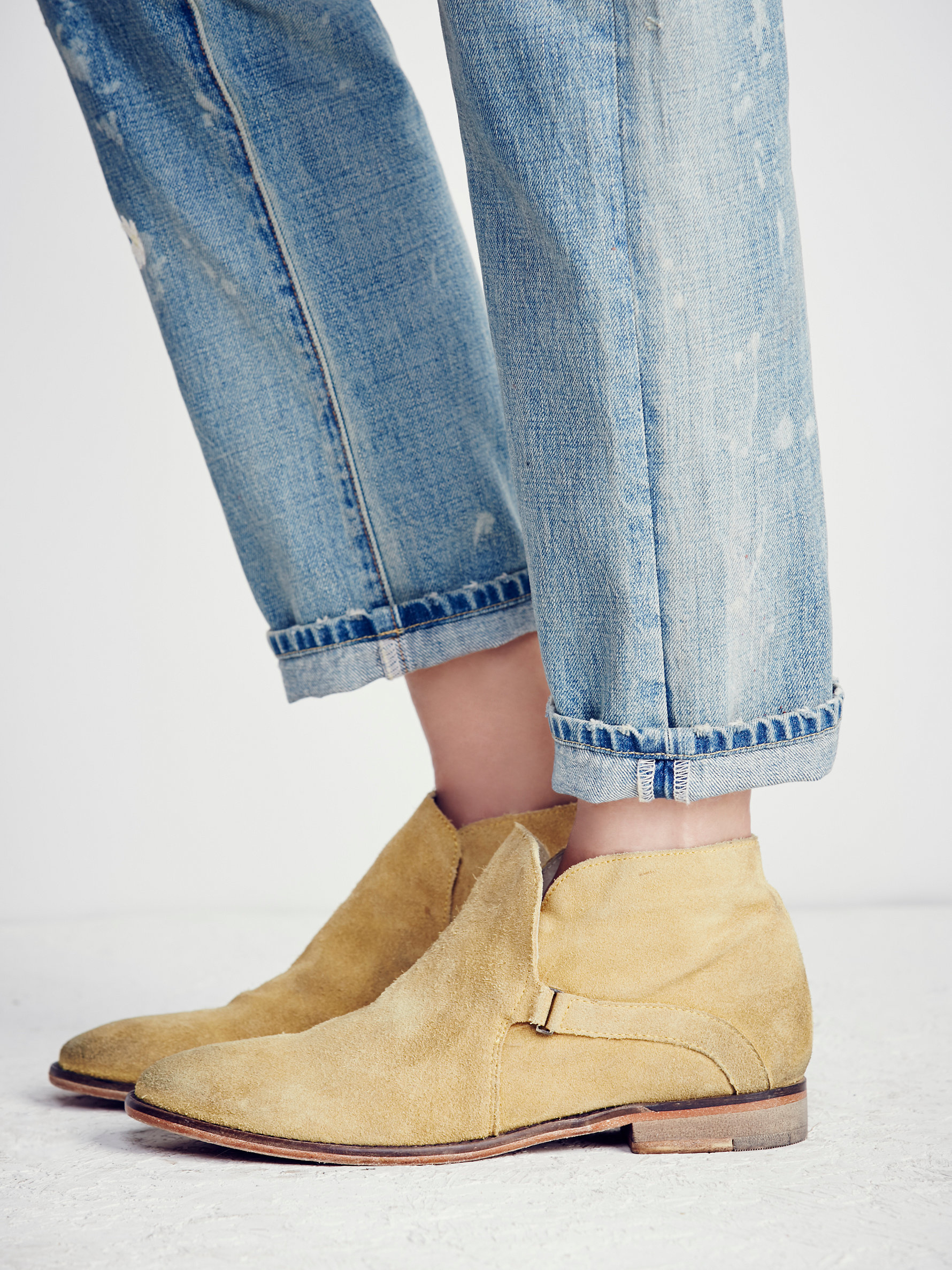 Free People Suede Summit Ankle Boot in Mustard (Yellow) Lyst