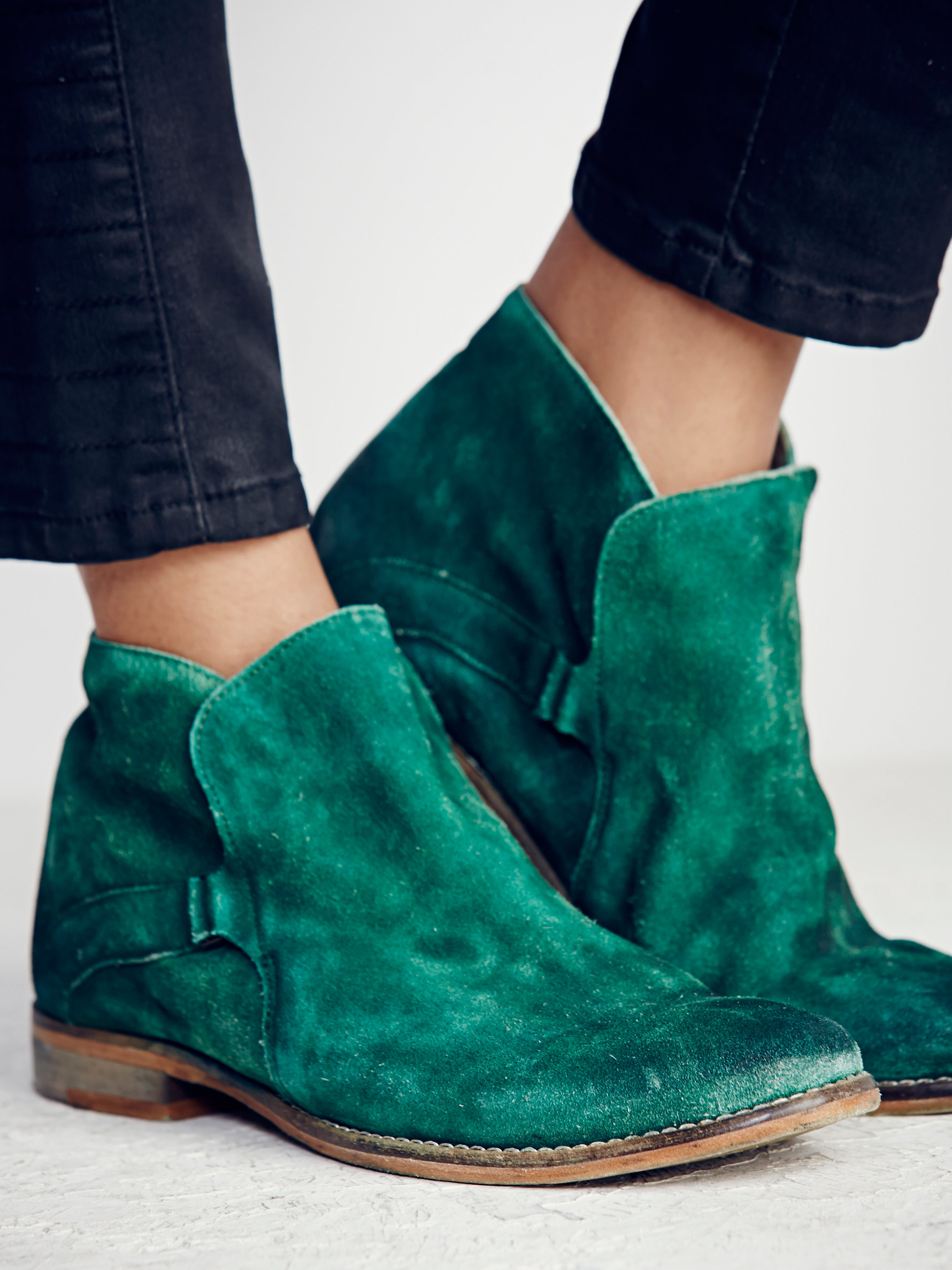 Free People Suede Summit Ankle Boot in Emerald (Green) Lyst