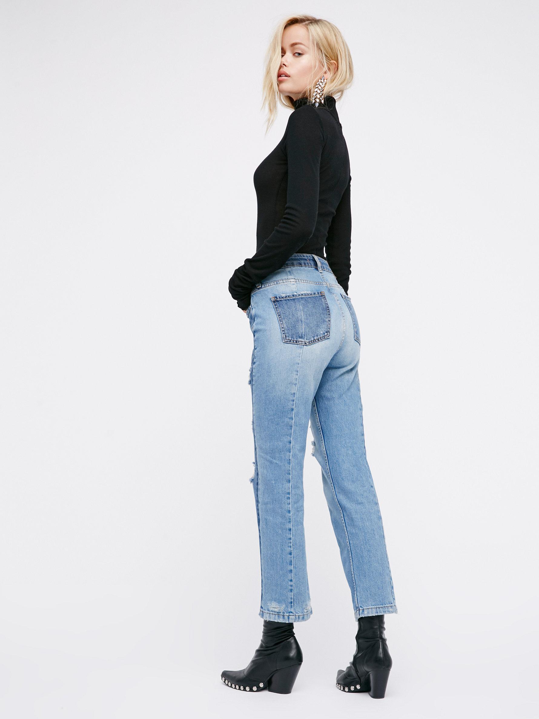 free people patchwork jeans