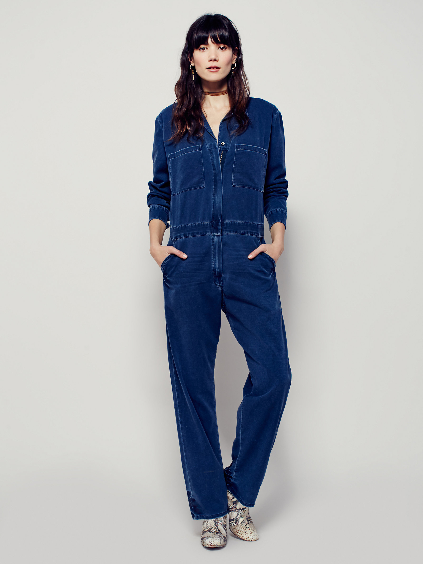 blue coveralls womens