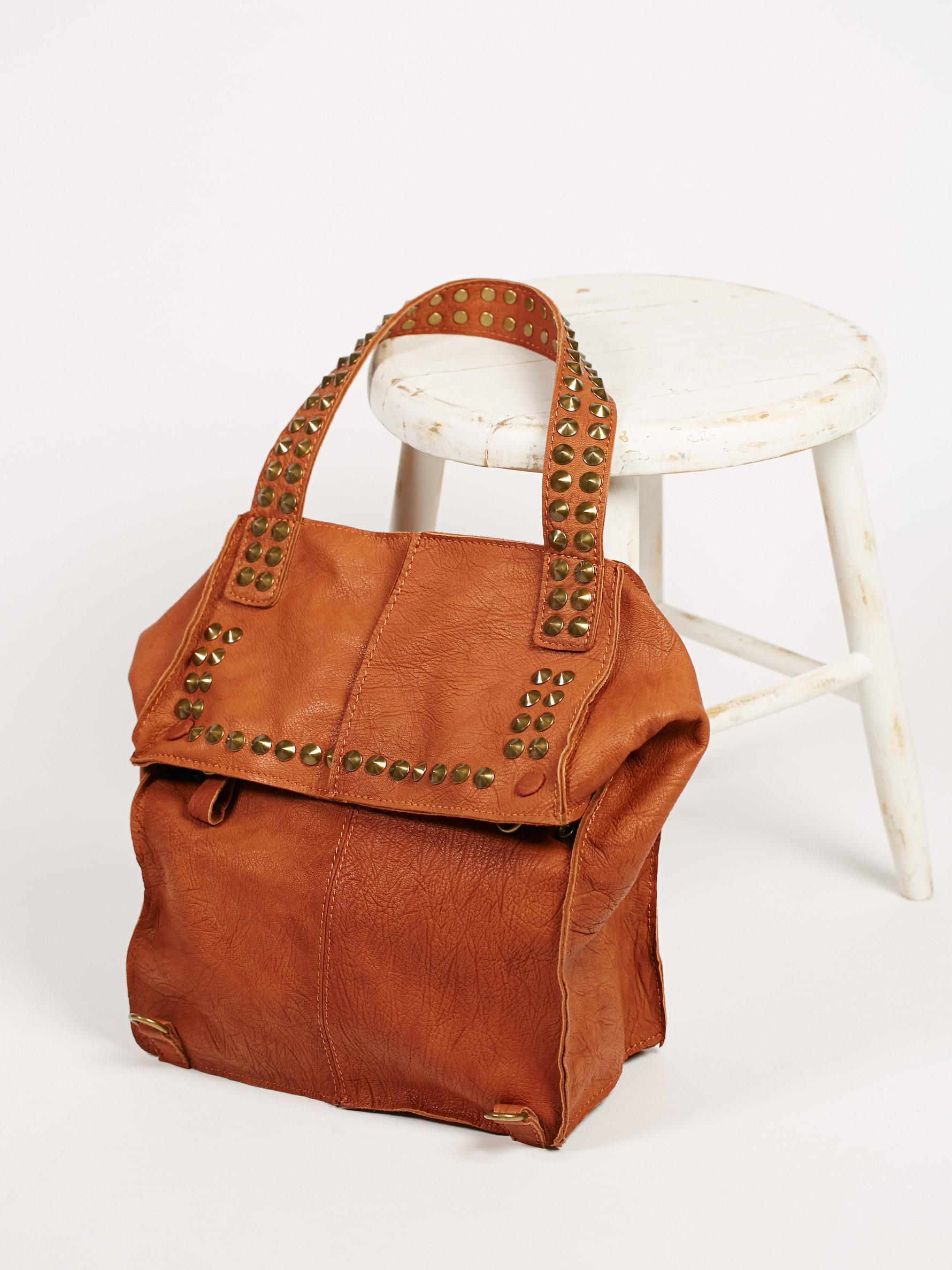 Free People Leather Utility Studded Backpack in Brown - Lyst