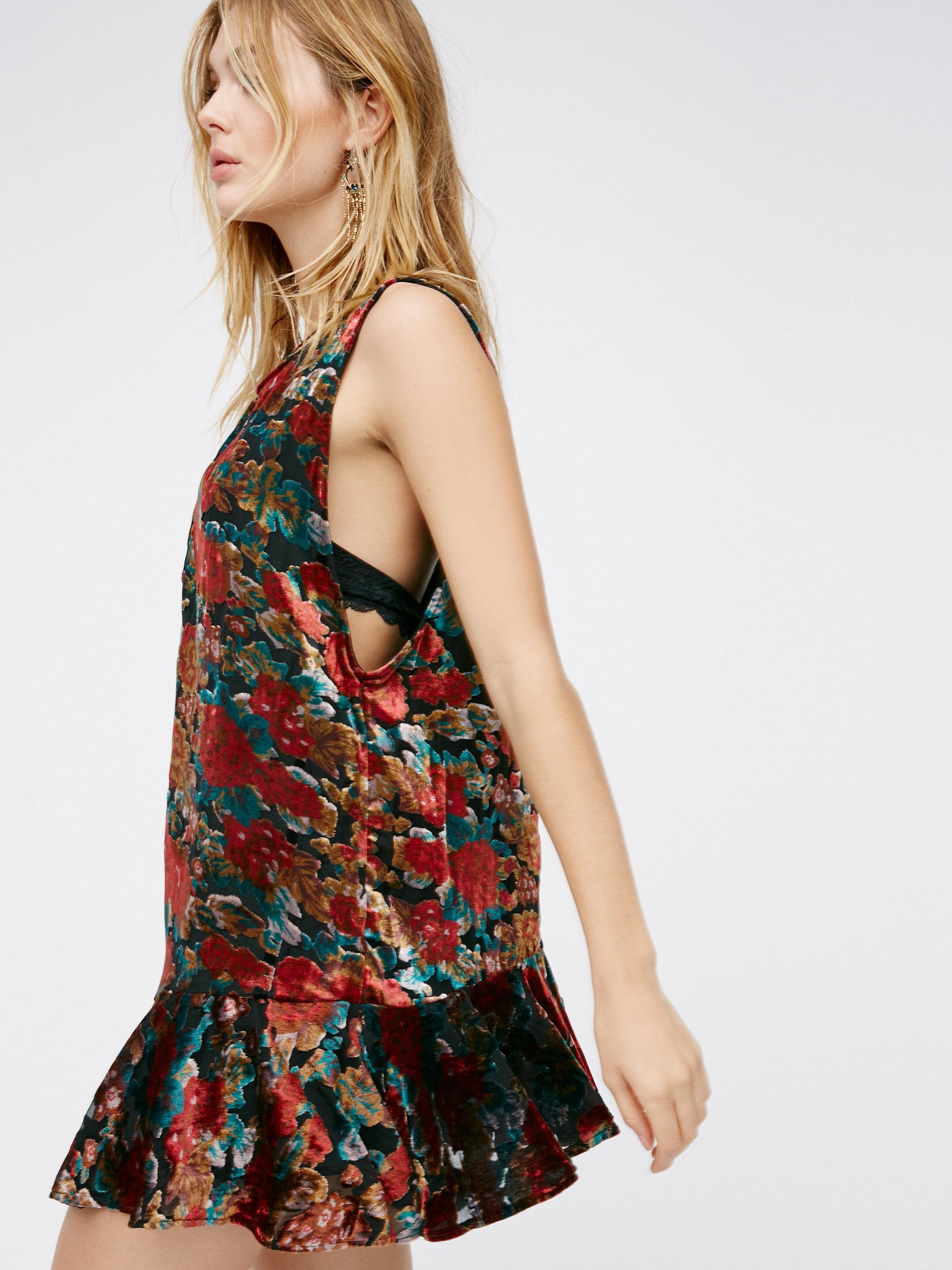 last letter burnout velvet mini dress