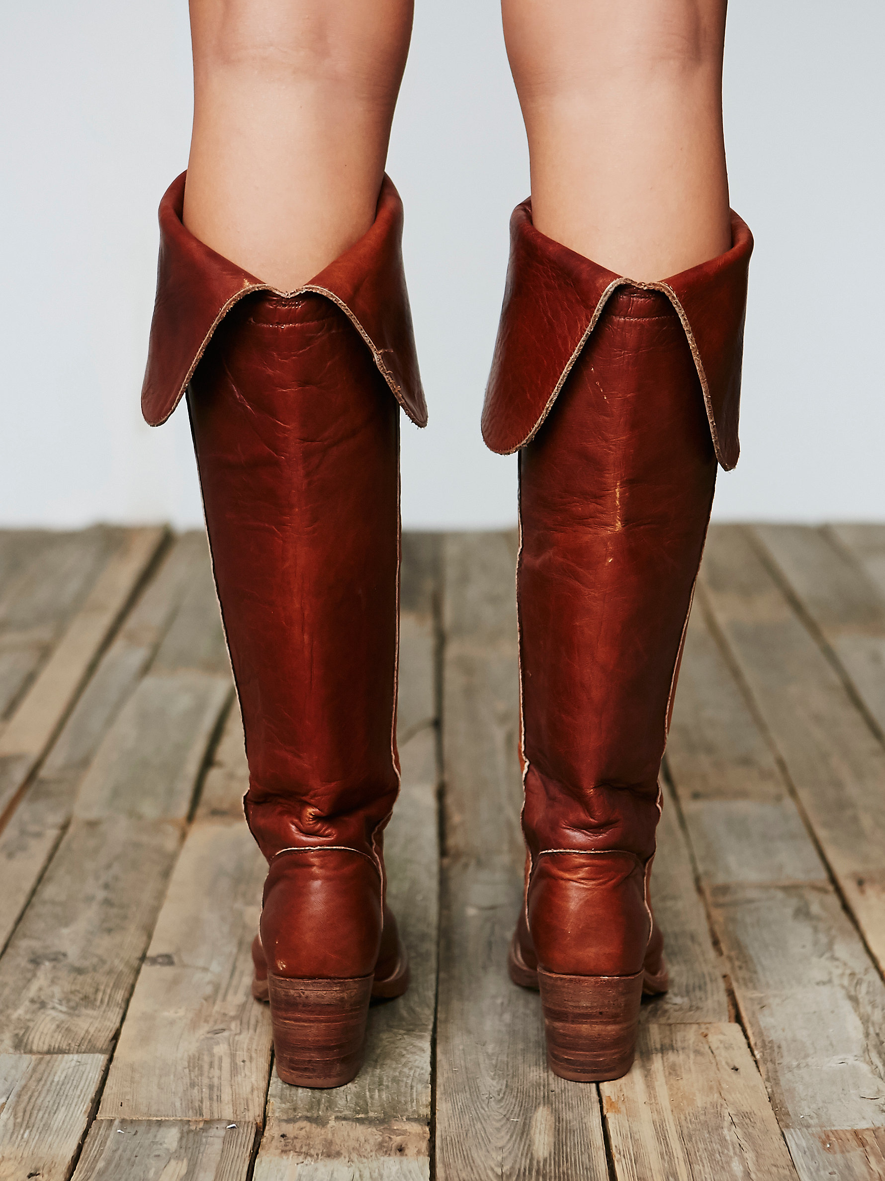 Free People Vintage 70s Frye Tall Boots in Brown Lyst