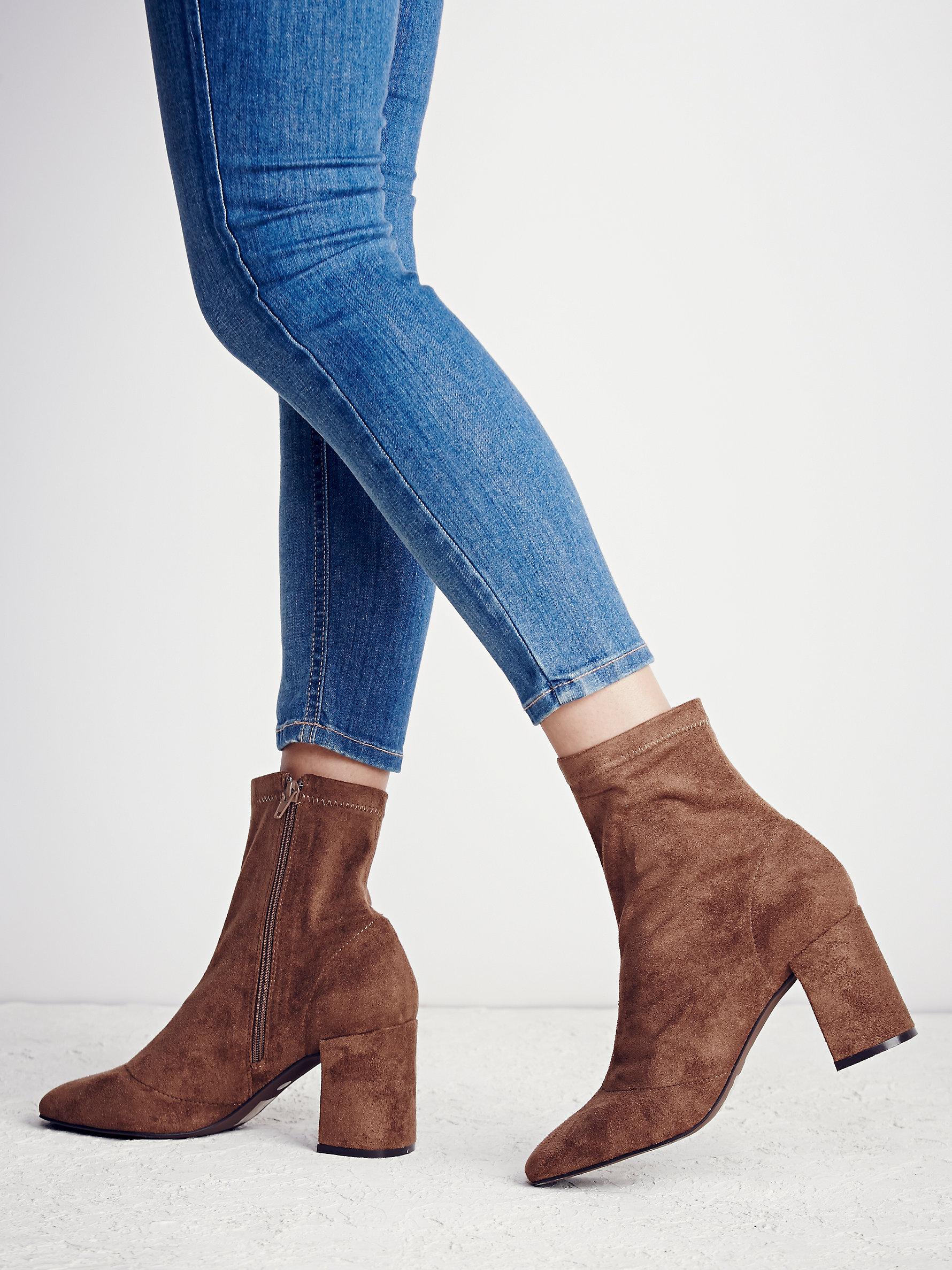 Free People Suede World Tour Ankle Boot in Taupe Suede (Brown) - Lyst