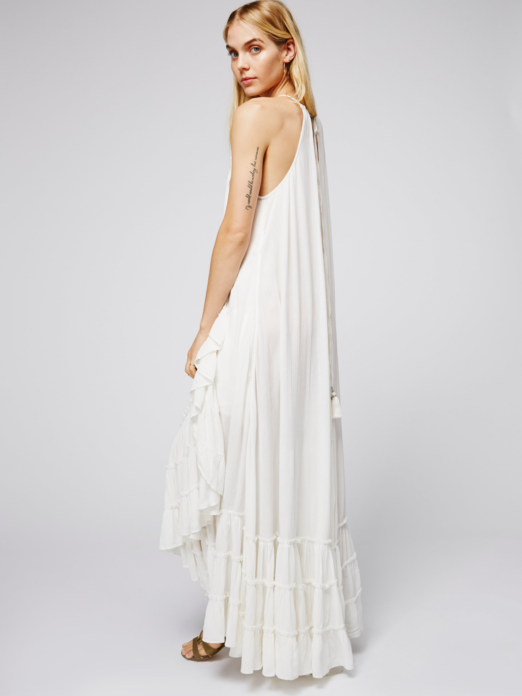 Free People Wrap Around Maxi Dress In Ivory White Lyst