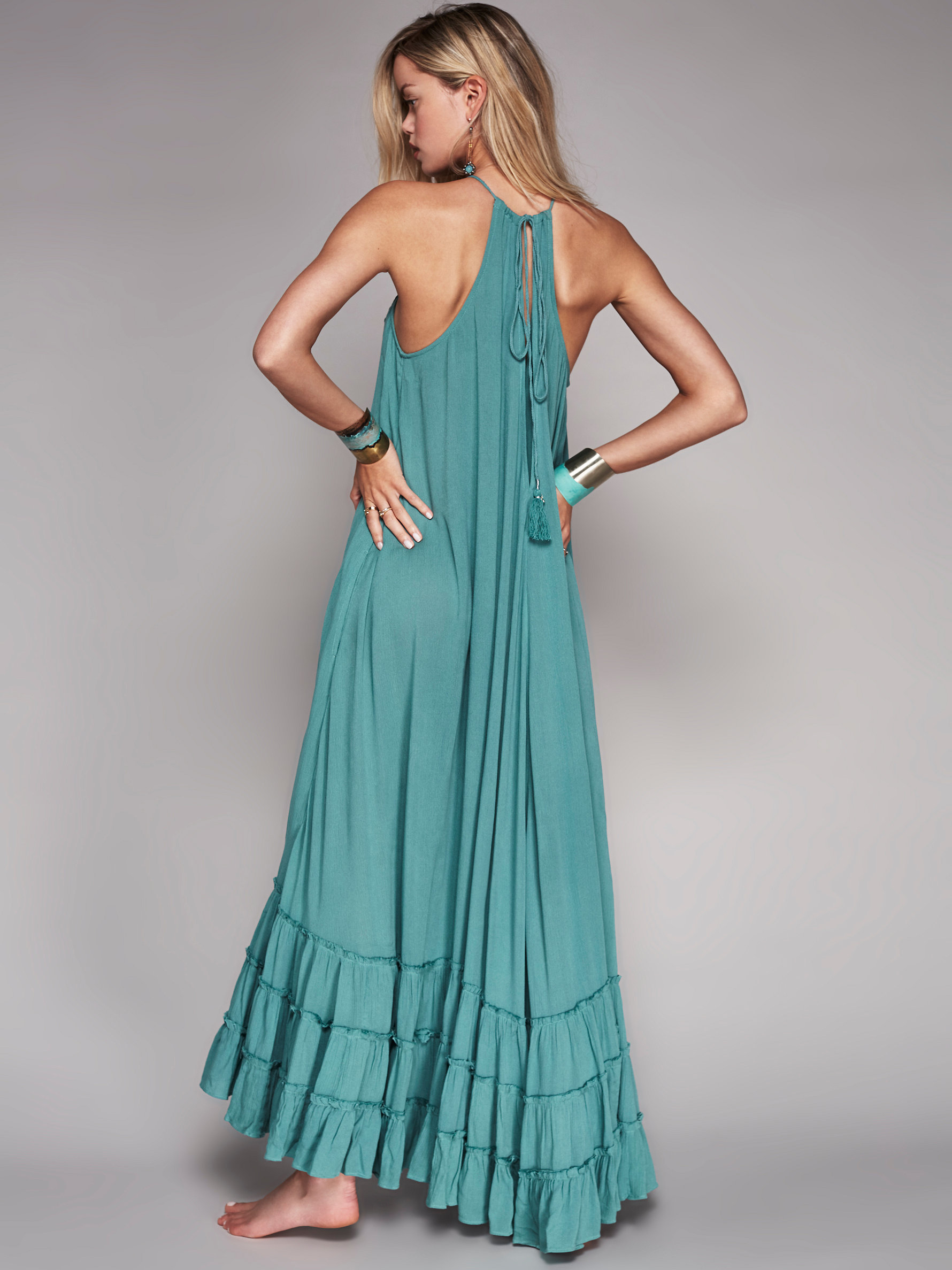 wrap around long dress