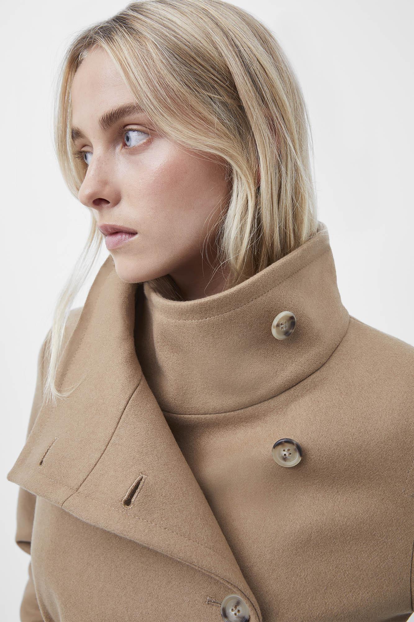 Ricio platform wool wrap coat Clearance