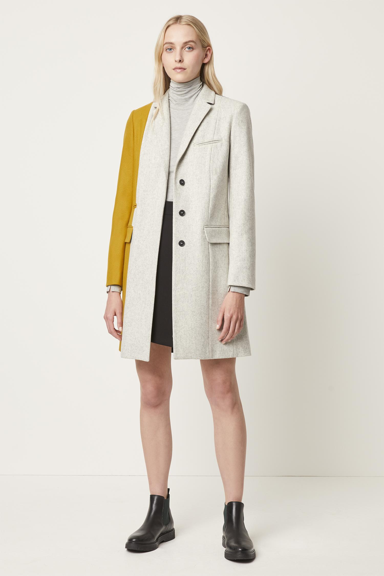 colour block wool coat