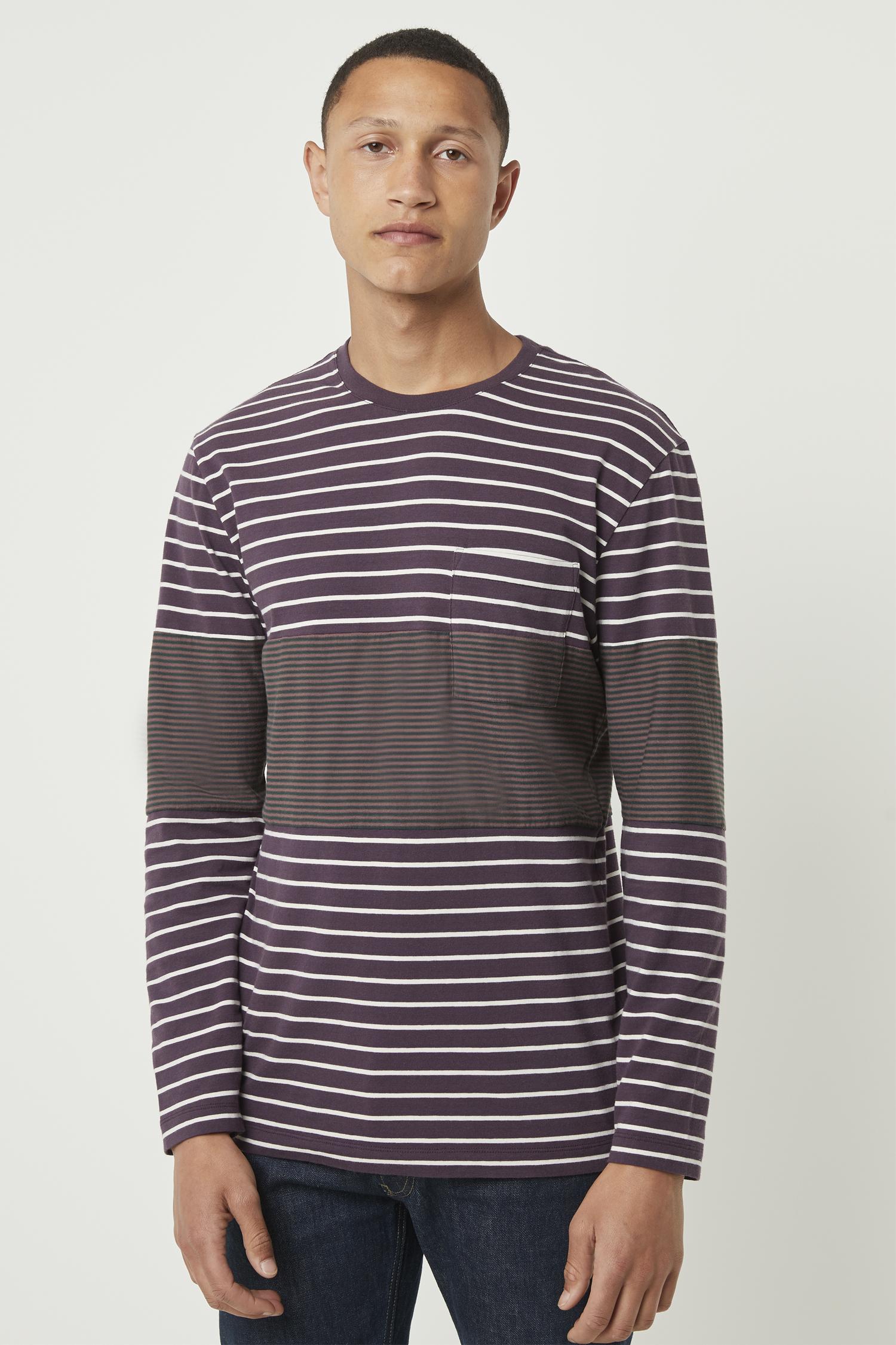 French Connection Cotton Contrast Stripe Long Sleeve T-shirt for Men - Lyst