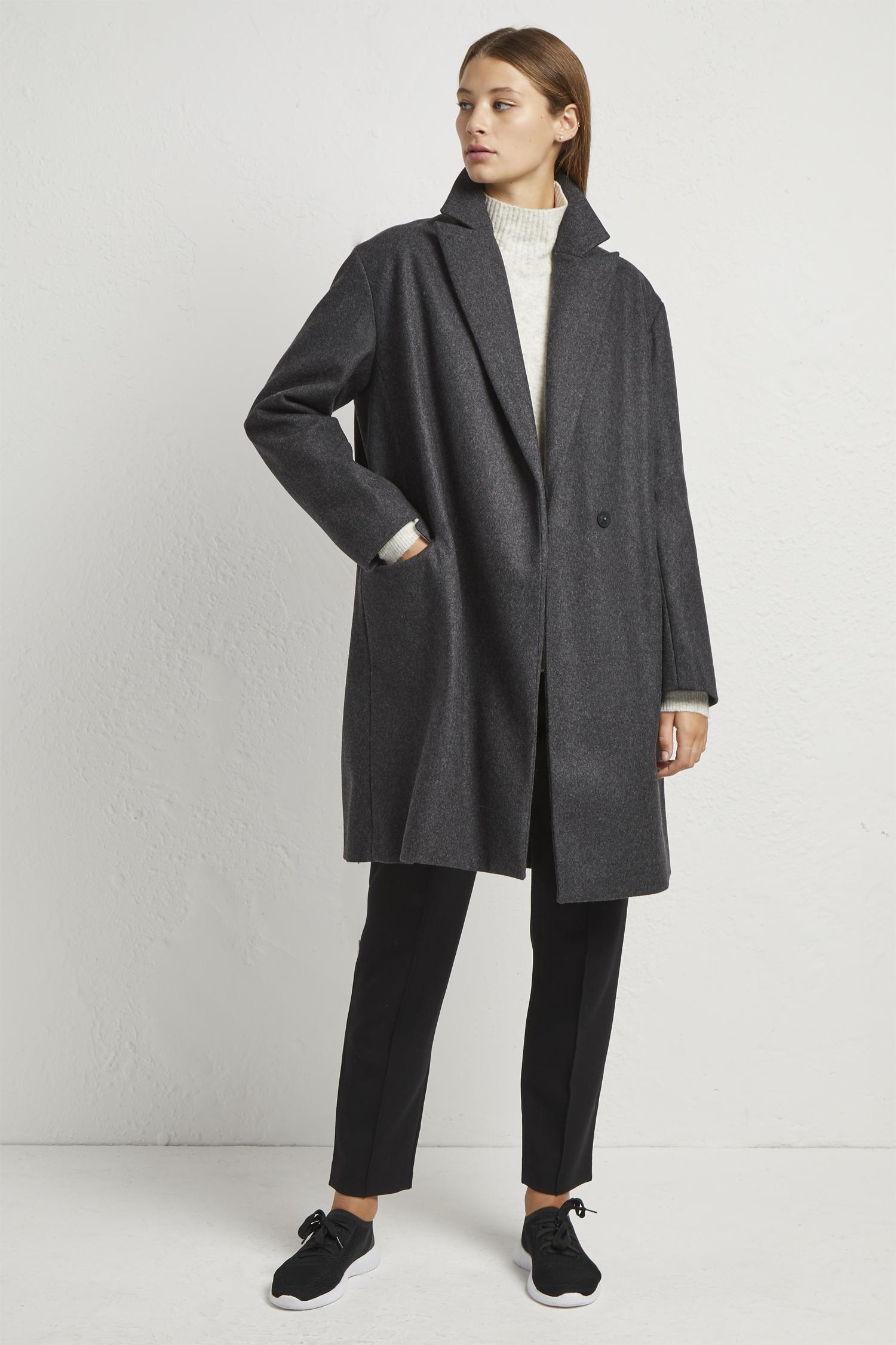 french connection platform felt coat