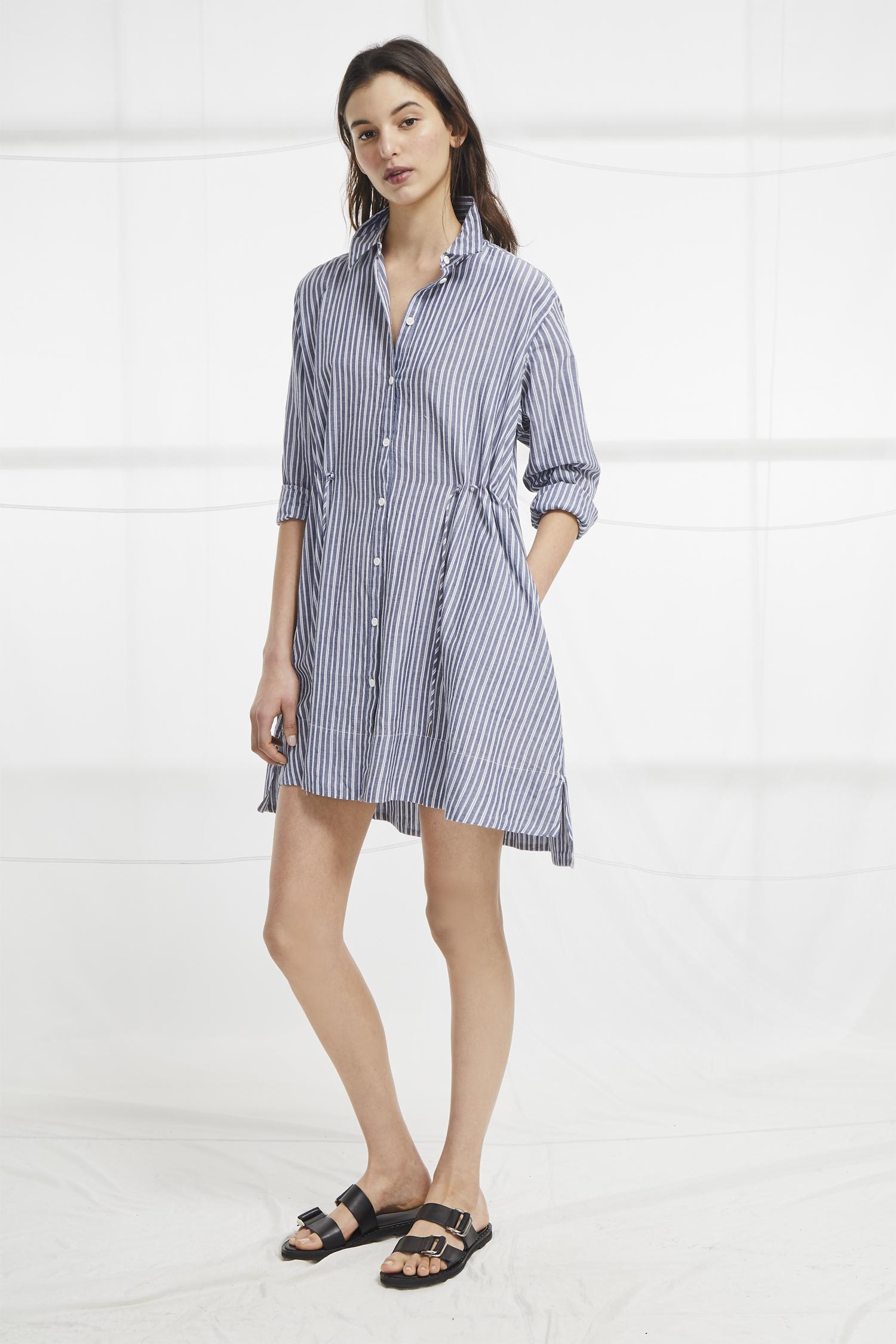 drawstring shirt dress