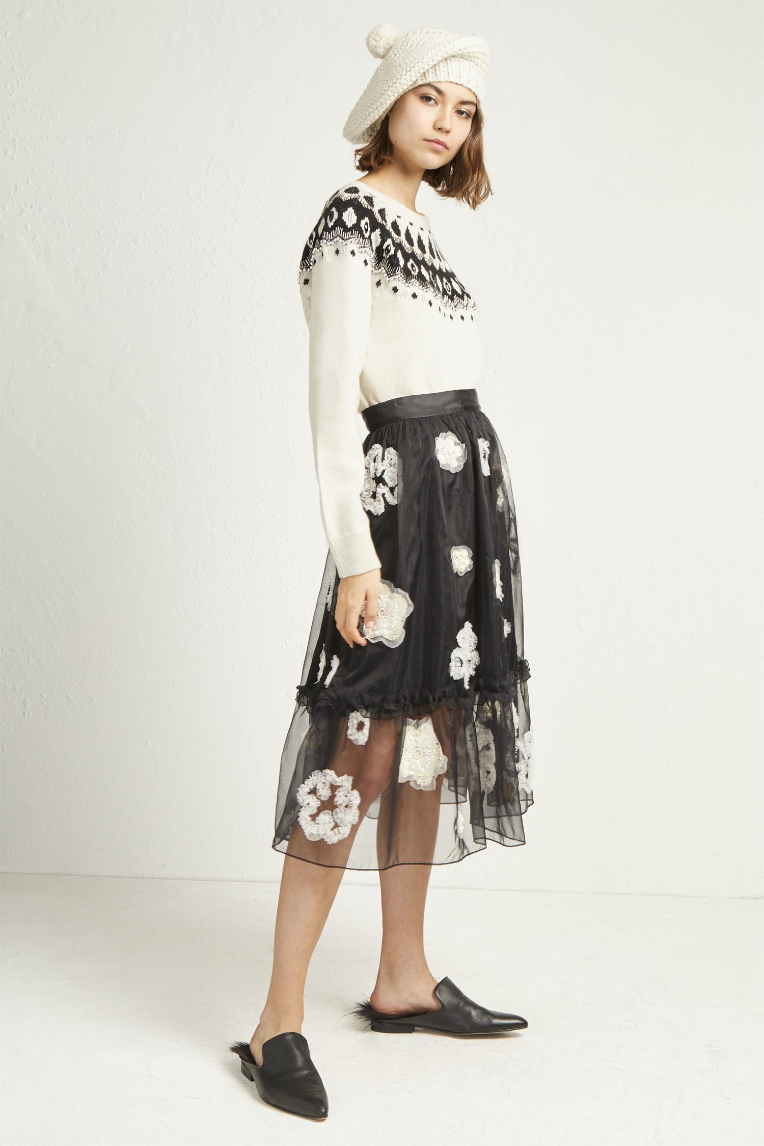 French Connection Womens Vera Embellished Fair Isle Pullover Sweater