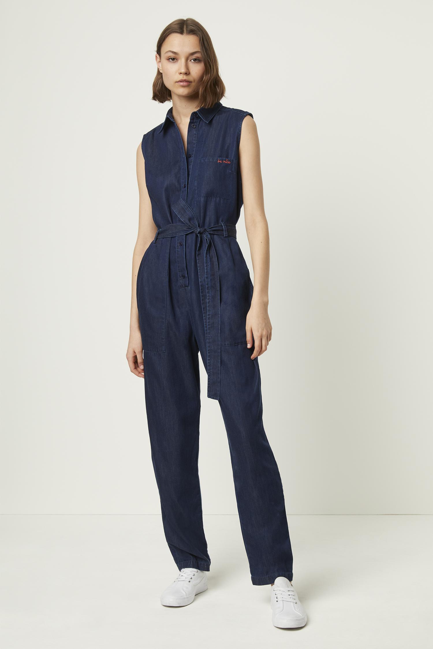 French Connection Maggia Light Sleeveless Denim Jumpsuit in Indigo (Blue) -  Lyst