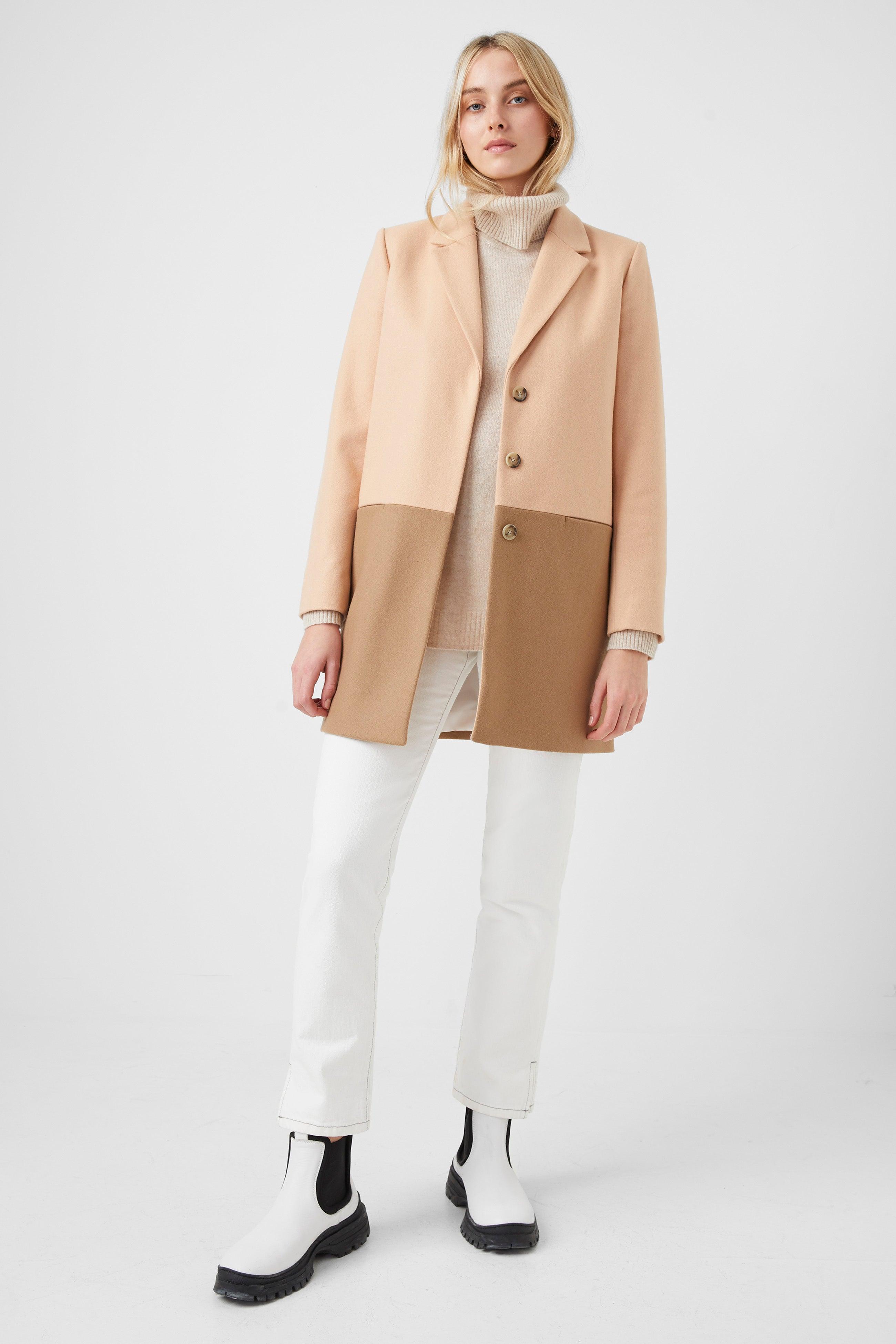 french connection platform felt wool coat