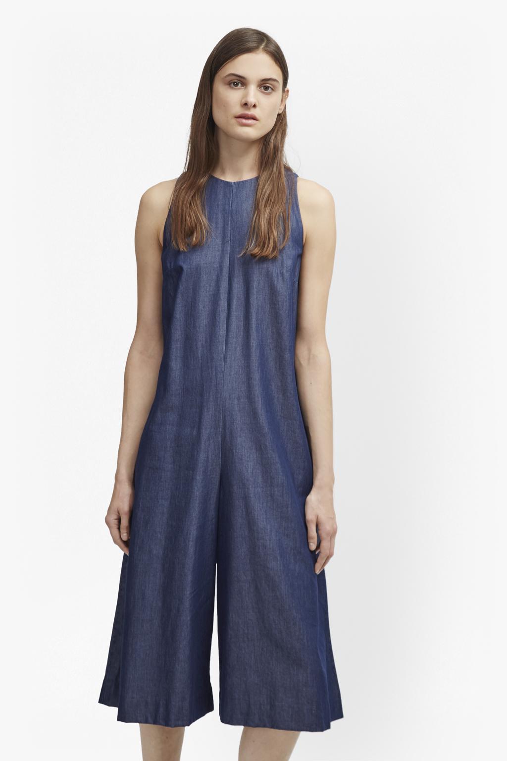 french connection denim jumpsuit