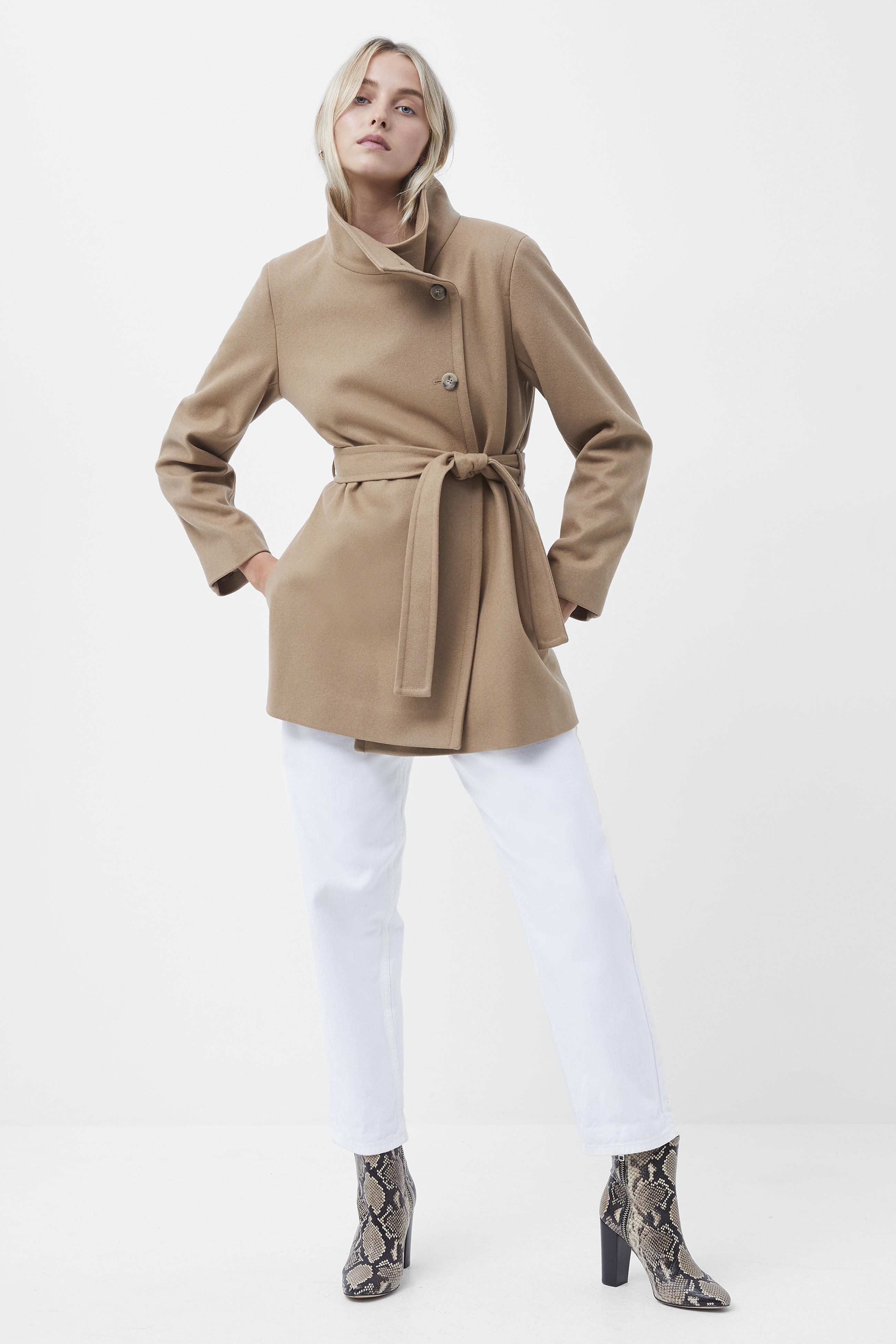 Ricio platform wool wrap coat Clearance