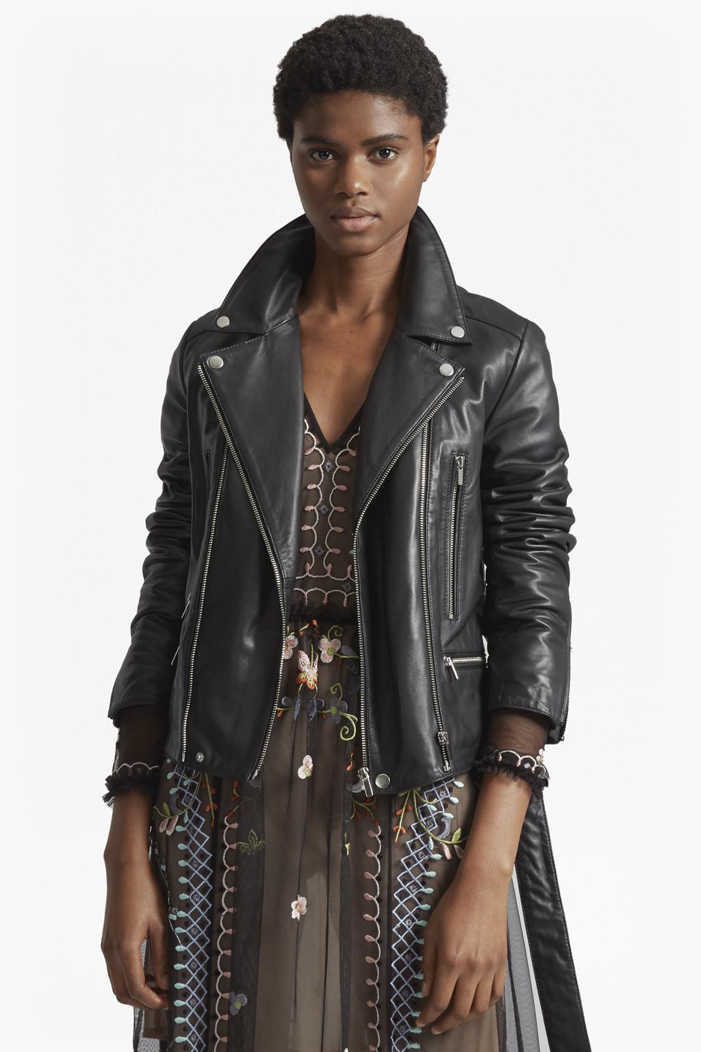 french connection black leather jacket