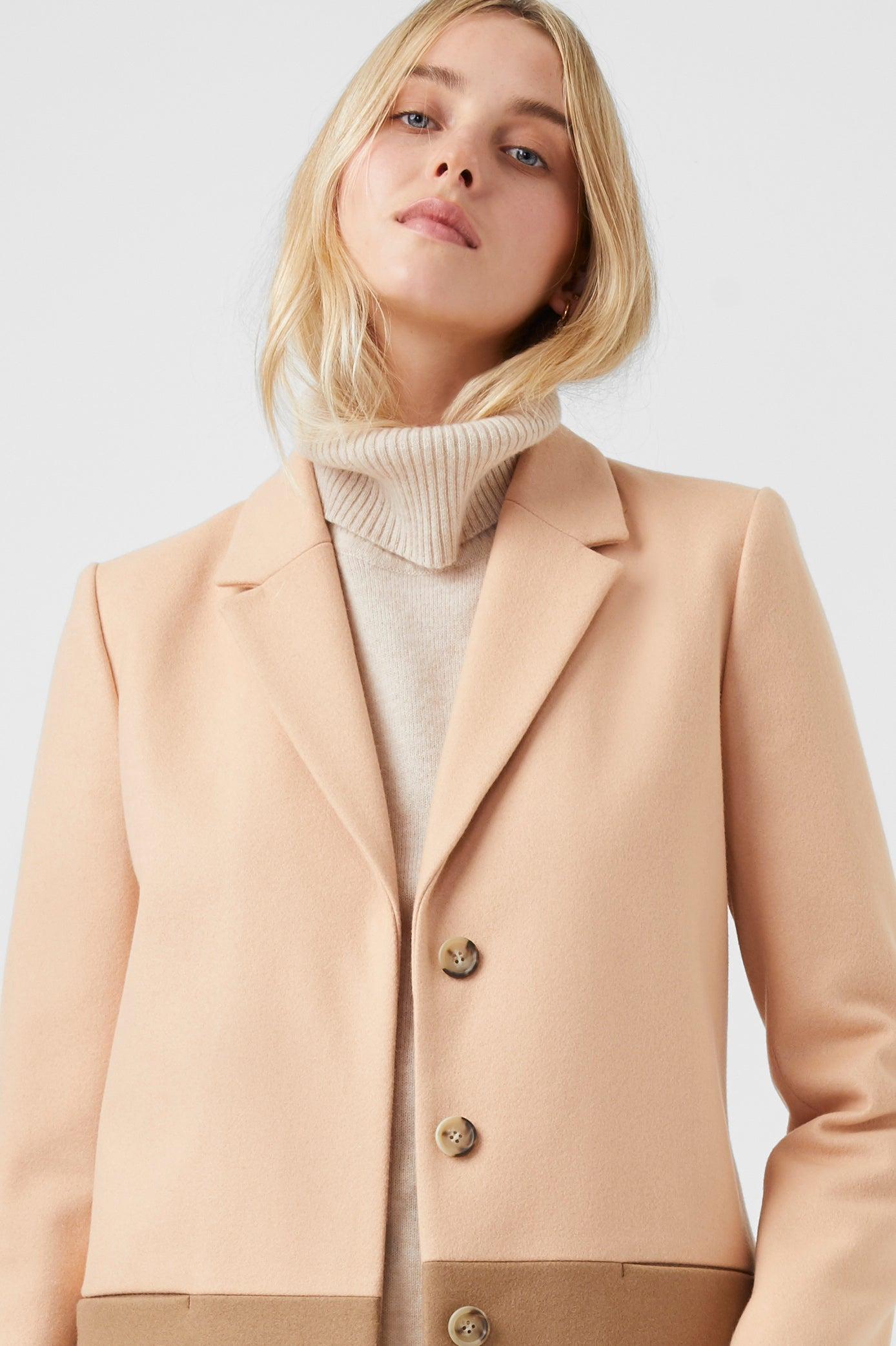 french connection platform felt wool coat