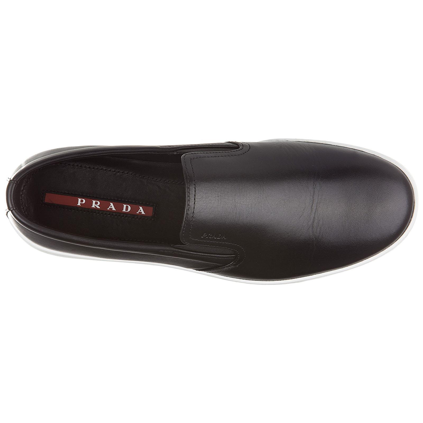 prada vitello plume leather sneakers