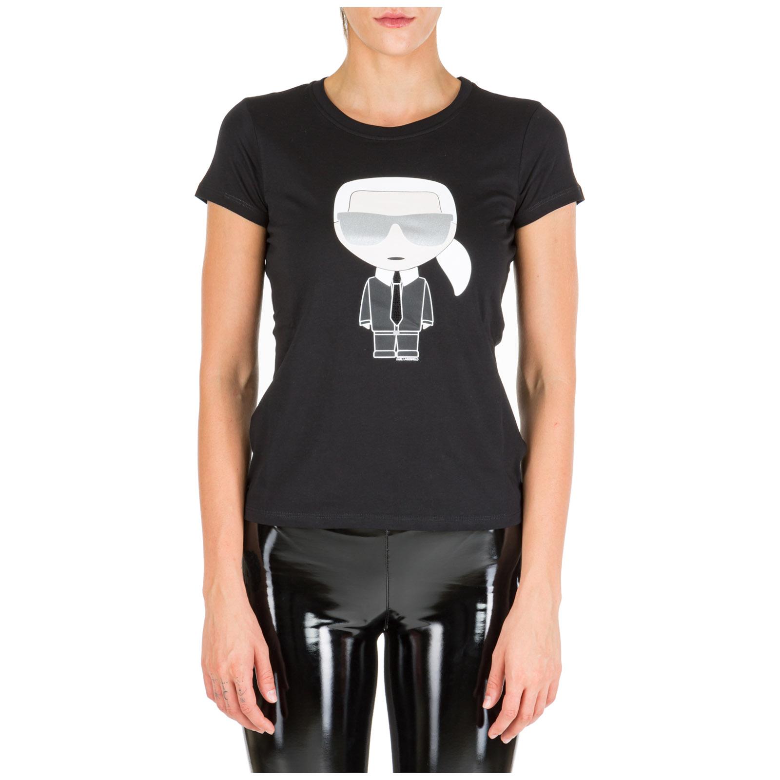 Karl Lagerfeld Cotton Women's T-shirt Short Sleeve Crew Neck Round ...