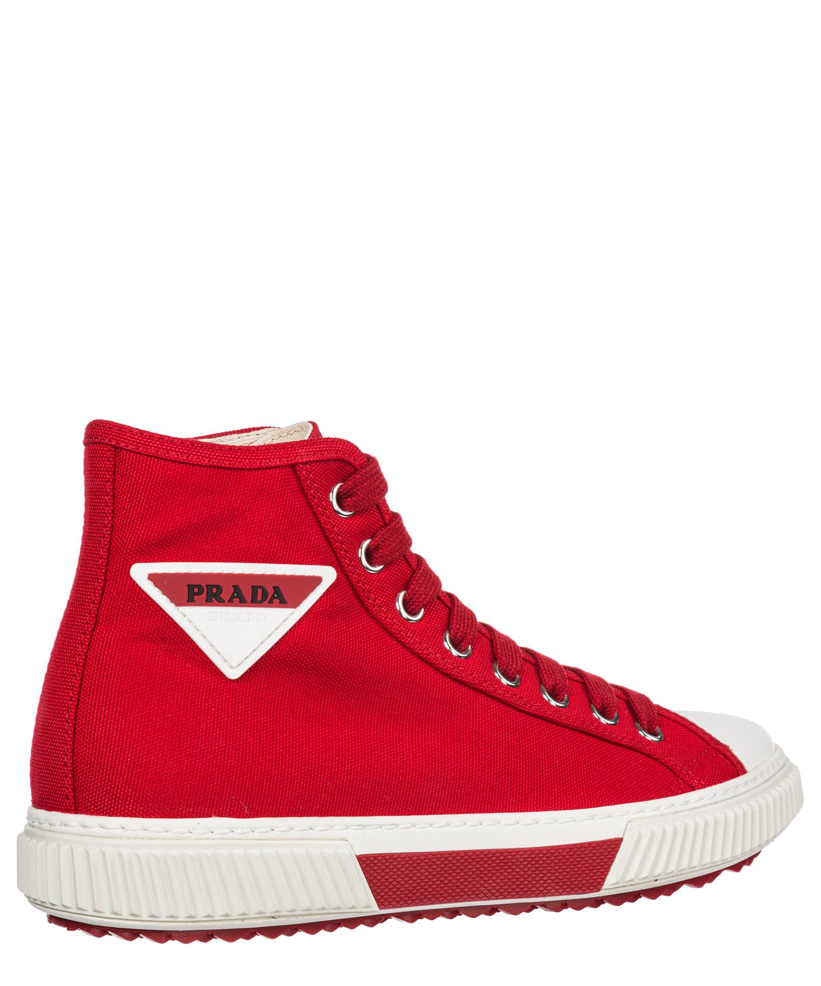 Prada High-top Sneakers in Red for Men | Lyst
