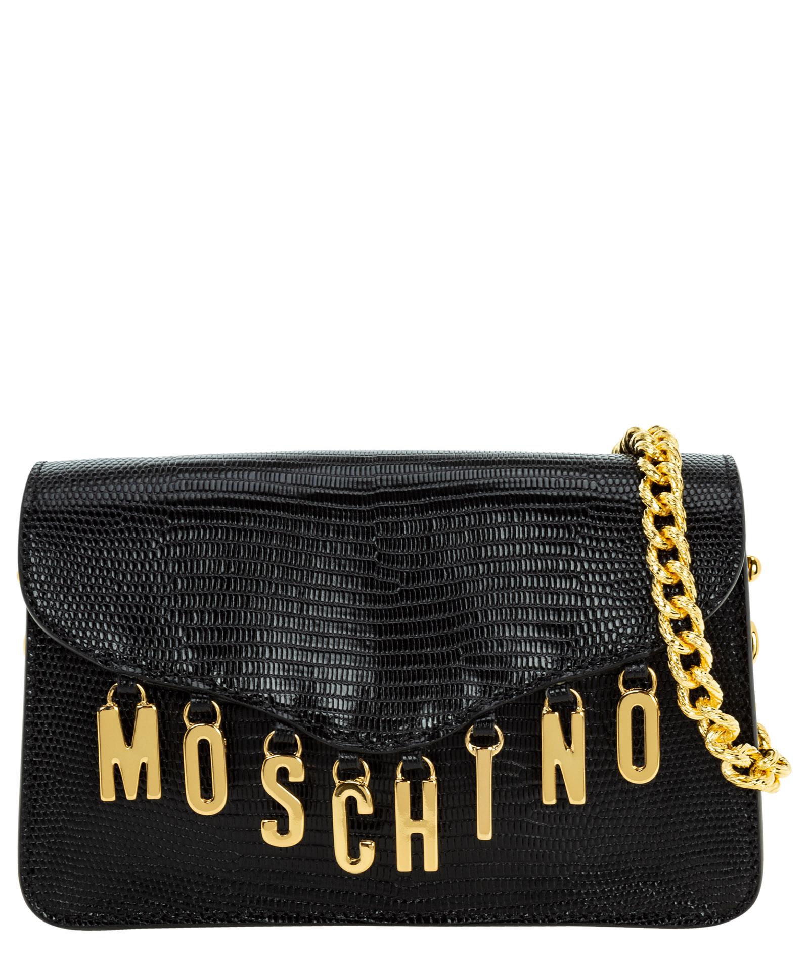 Moschino Lettering Charm Crossbody Bag in Black | Lyst