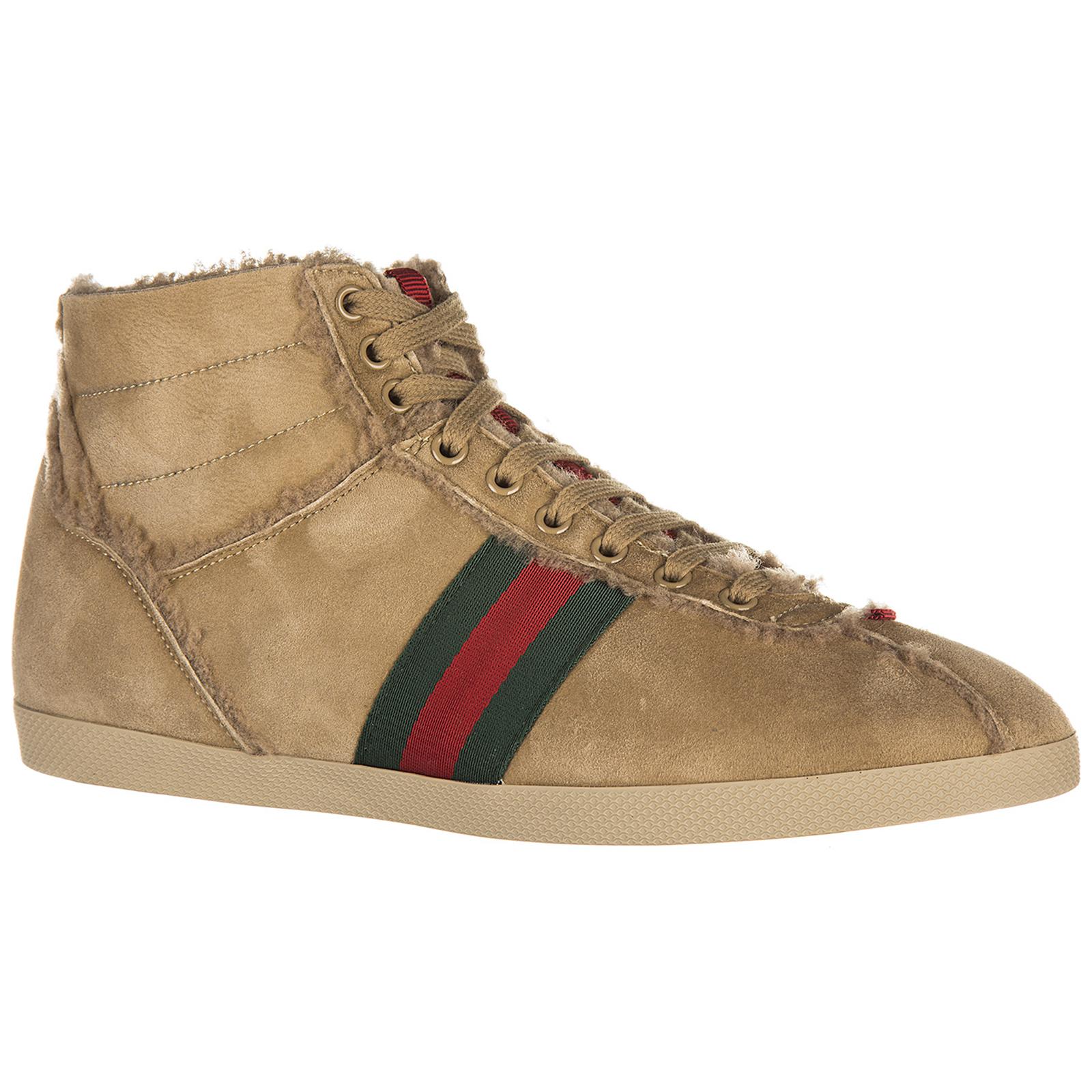 shearling high top trainers